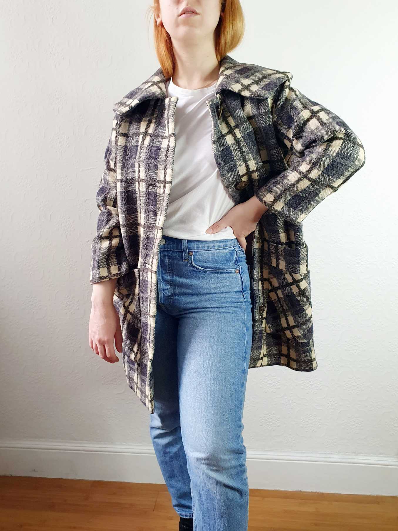 Vintage 70s Checked Wool Jacket - M - Image 10
