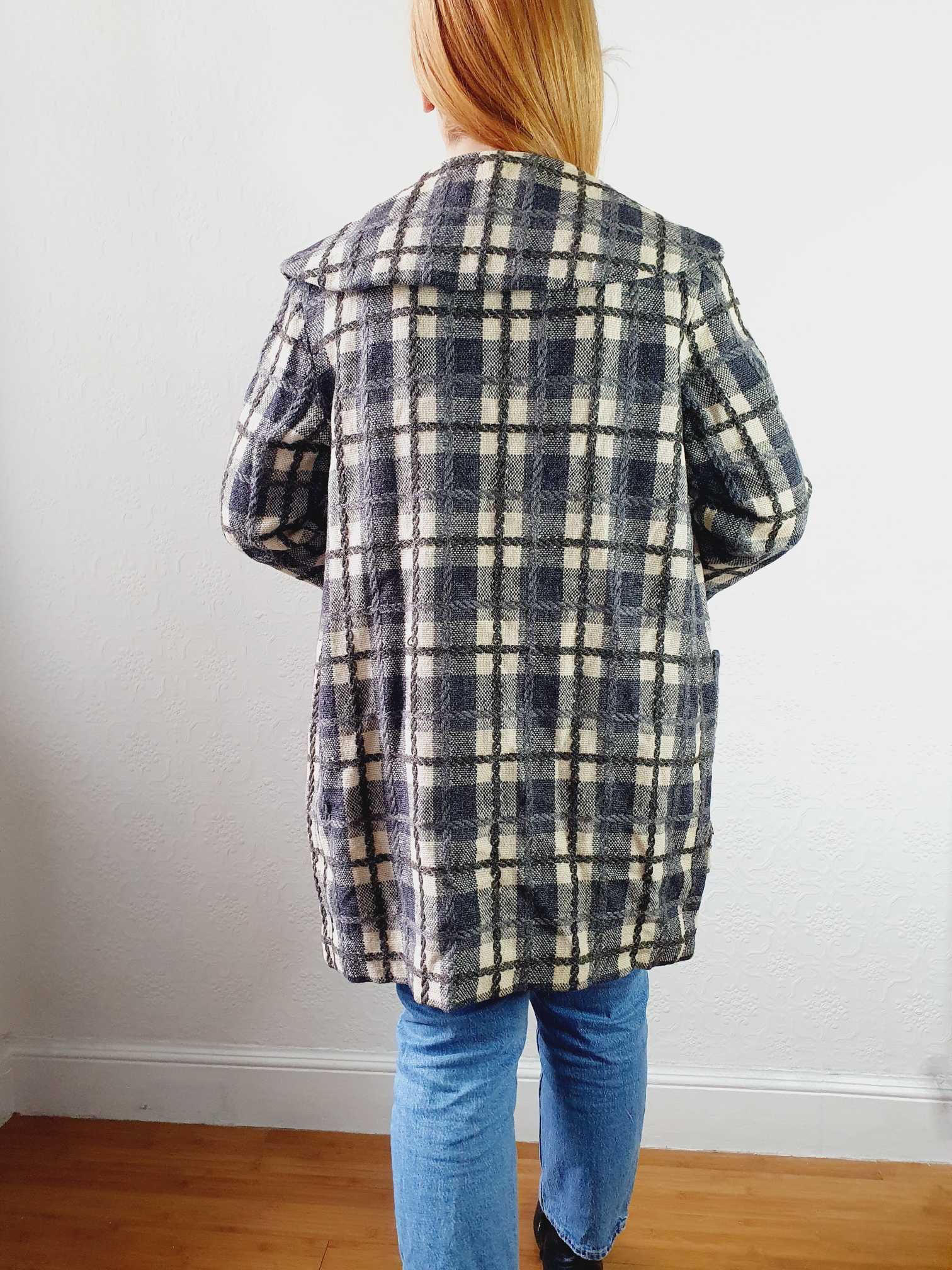 Vintage 70s Checked Wool Jacket - M - Image 13
