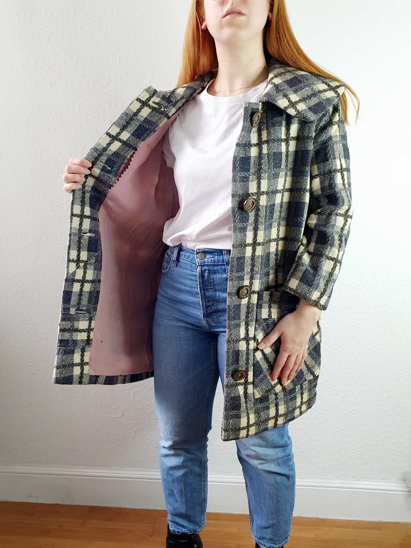 Vintage 70s Checked Wool Jacket - M - Image 7