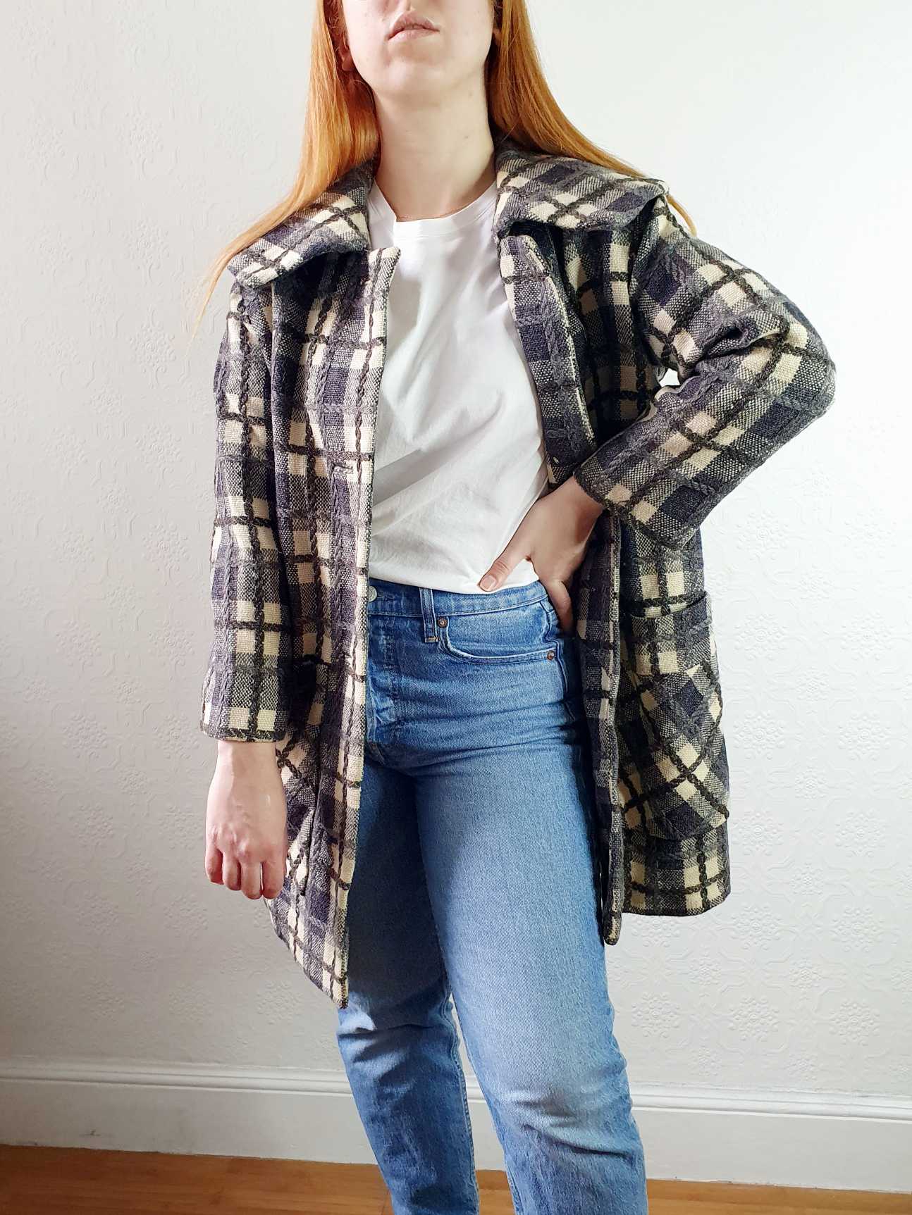 Vintage 70s Checked Wool Jacket - M - Image 8
