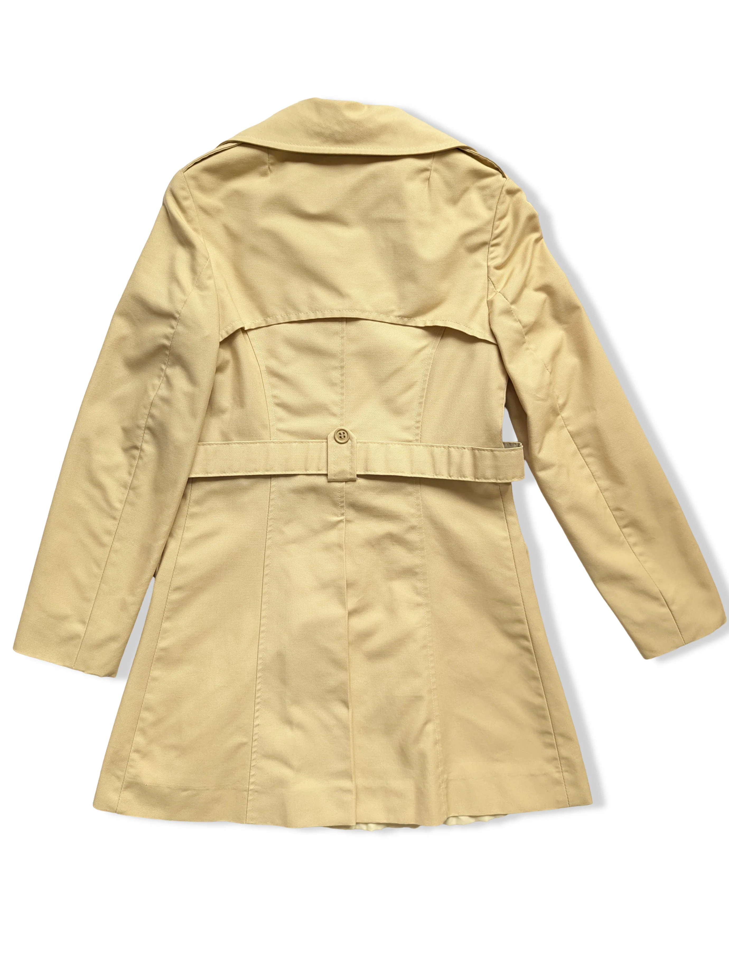 Vintage 70s Cream Trench Coat with Belt - XXS - Image 4