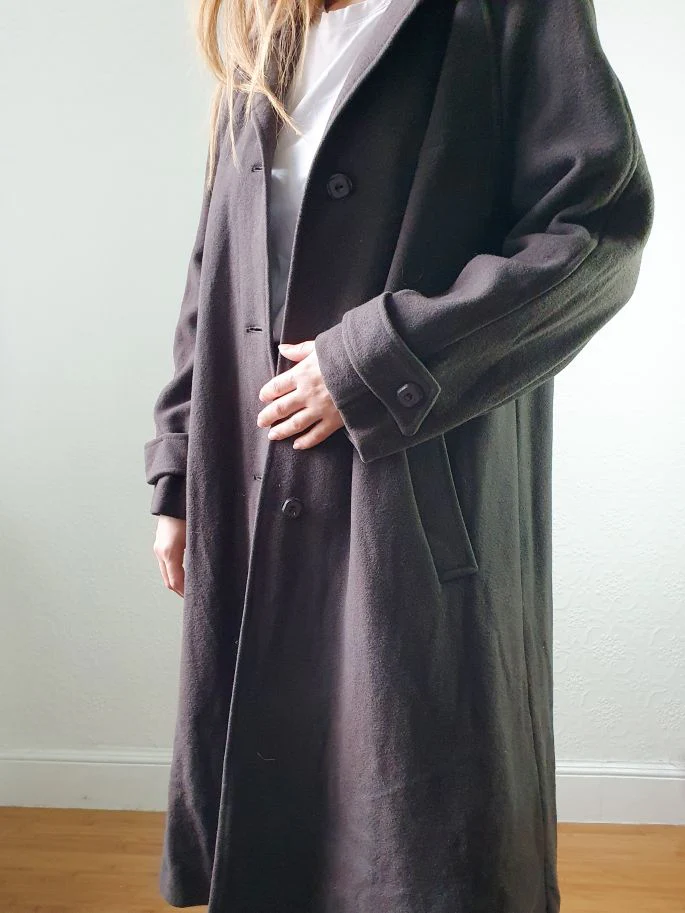 Vintage 70s Dark Brown Pure Wool Single Breasted Dress Coat - S - Image 10
