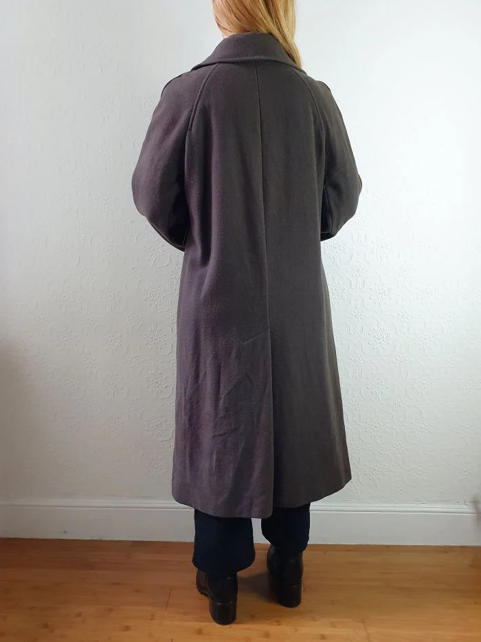 Vintage 70s Dark Brown Pure Wool Single Breasted Dress Coat - S - Image 14