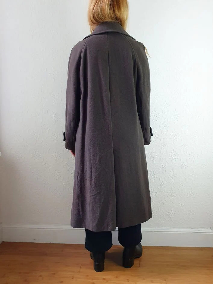 Vintage 70s Dark Brown Pure Wool Single Breasted Dress Coat - S - Image 5