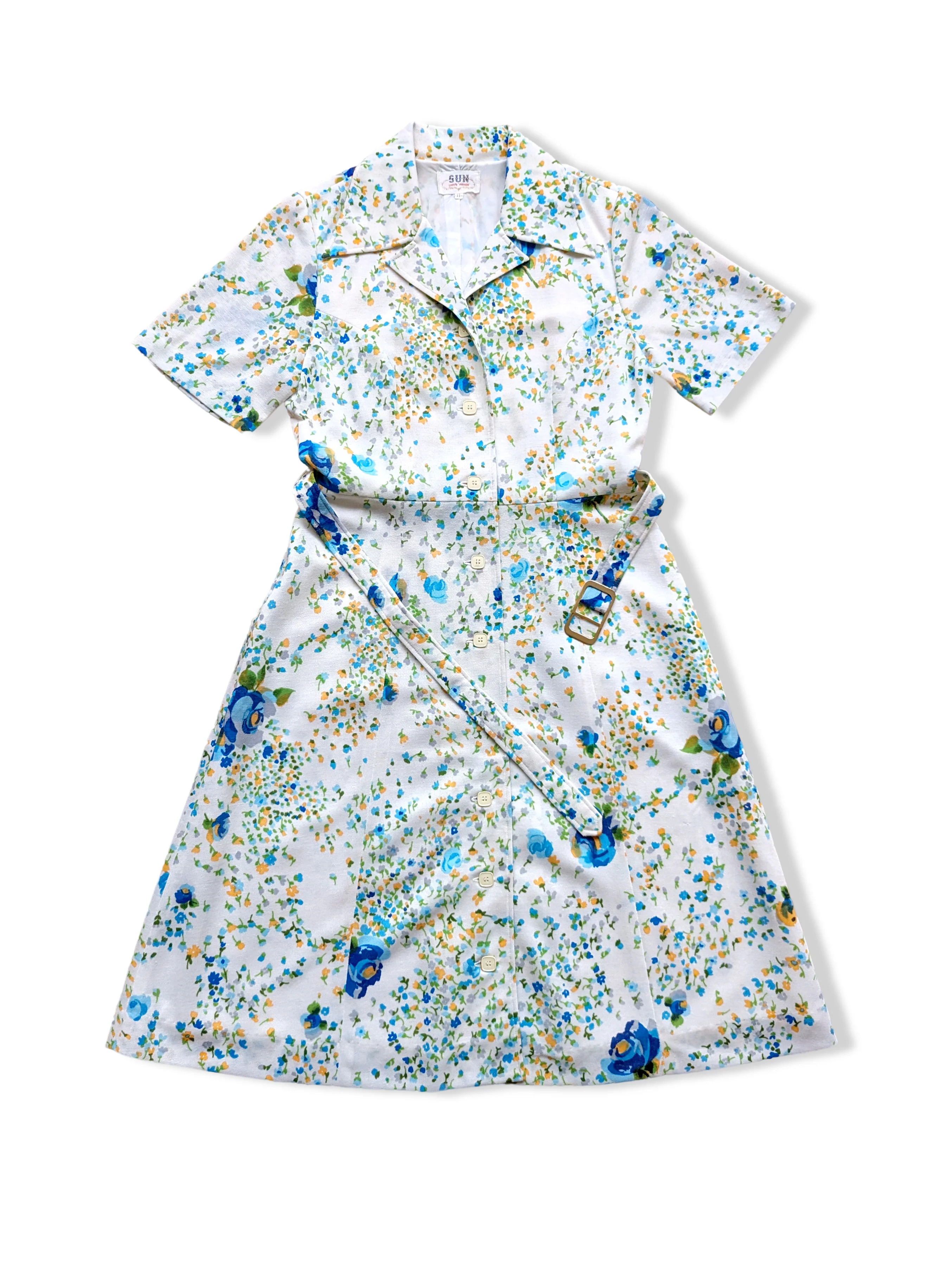 Vintage 70s Floral Print Midi Tea Dress - S - Image 4