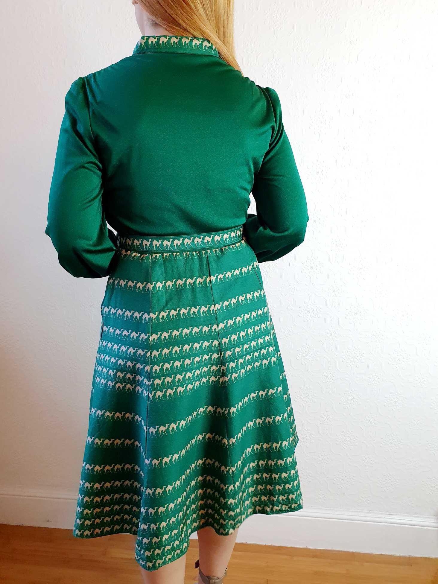 Vintage 70s Green Designer Dress - XS/S - Image 9