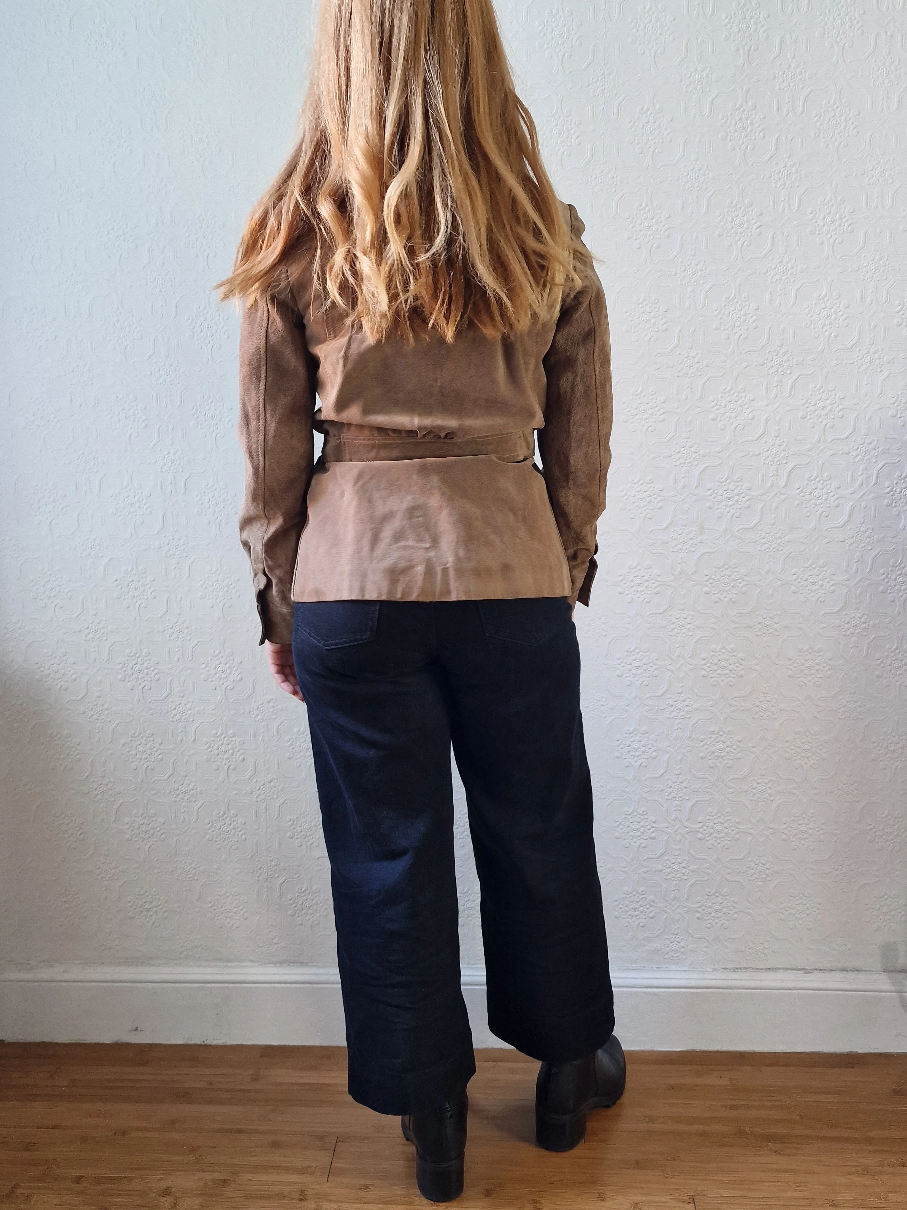 Vintage 70s Grey Brown Genuine Suede Leather Jacket with Belt - XS - Image 13