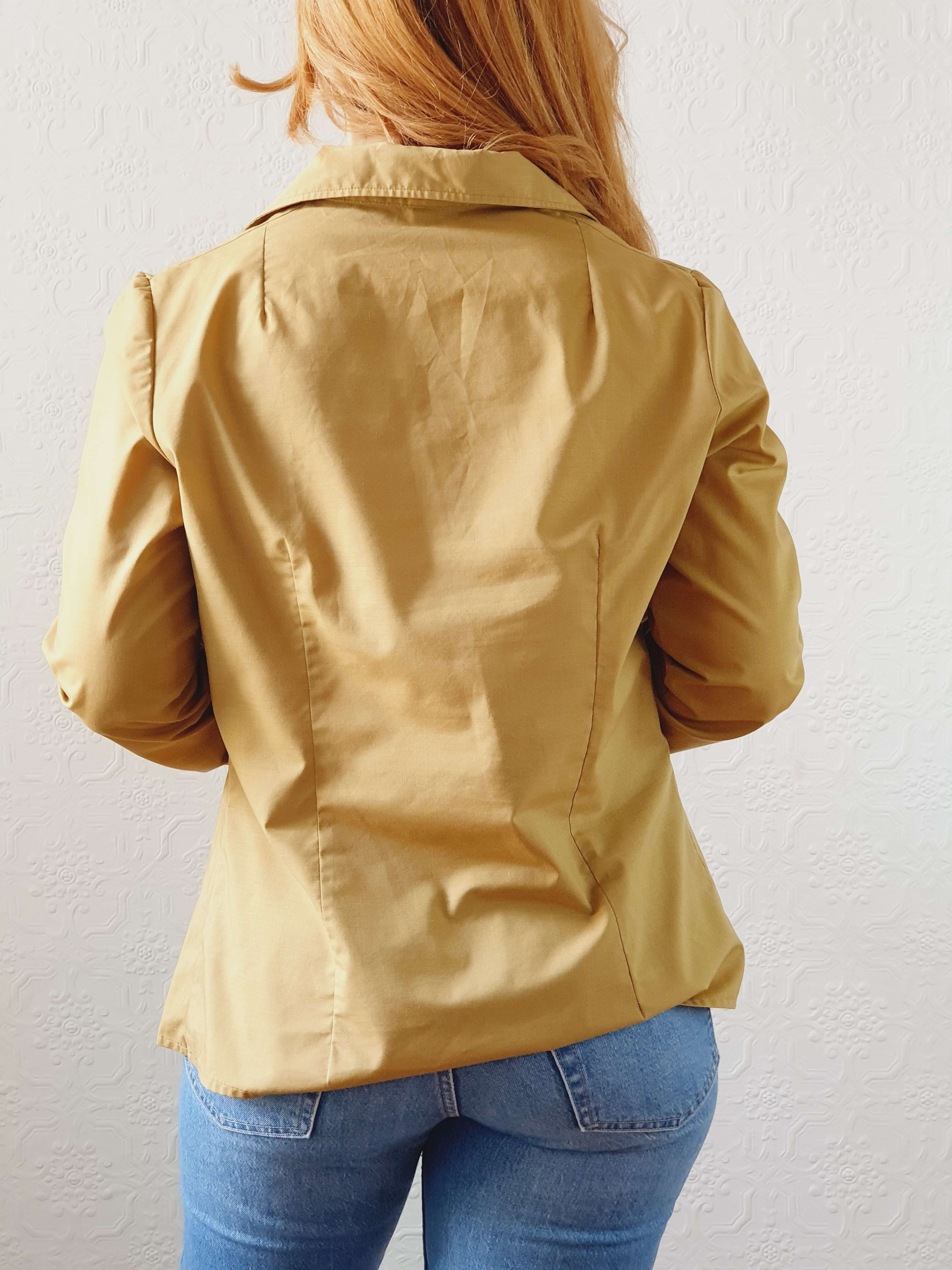 Vintage 70s Mustard Long Sleeve Blouse - L - Image 4