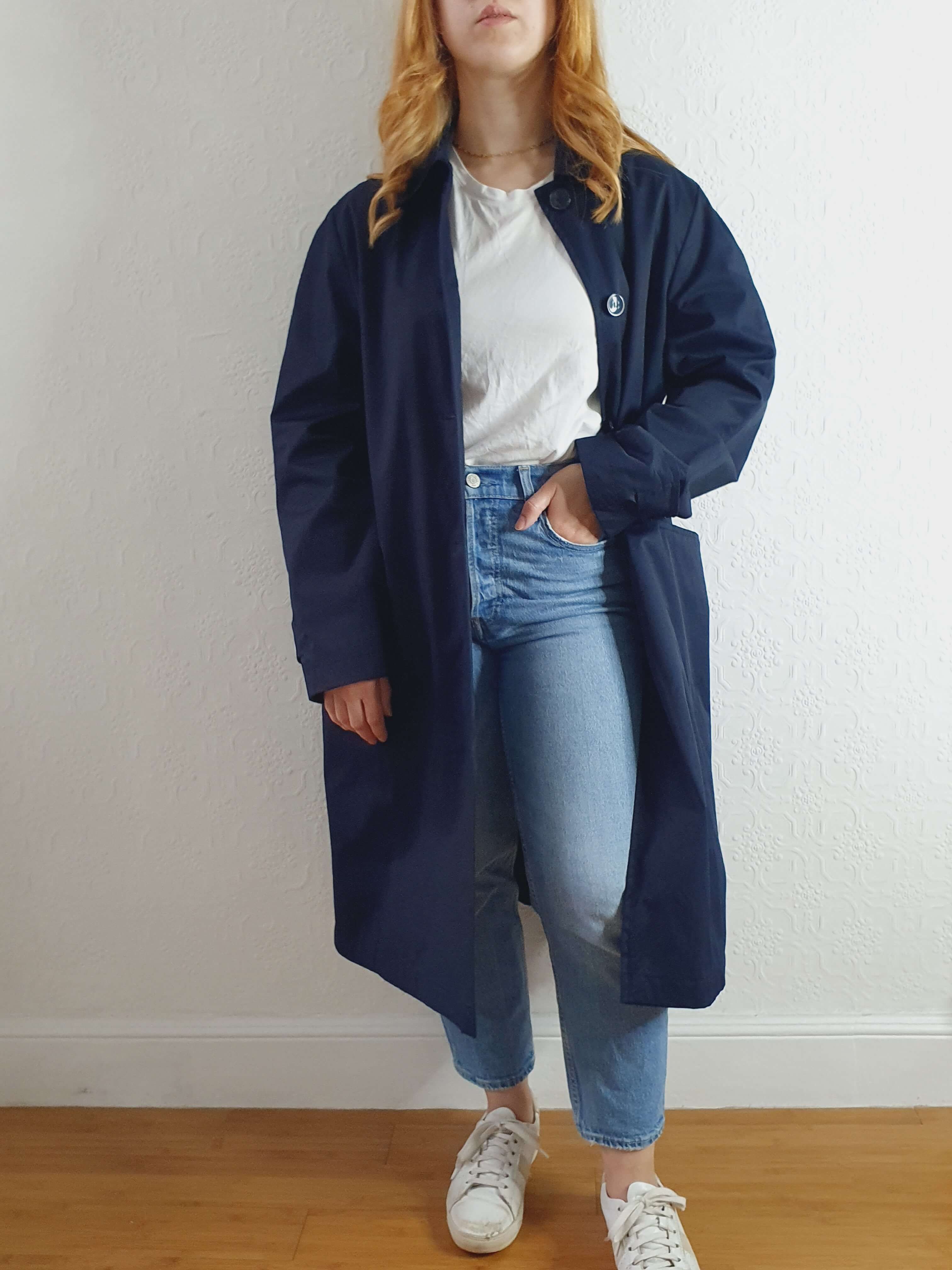 Vintage 70s Navy Single Breasted Trench Coat - M/L - Image 5