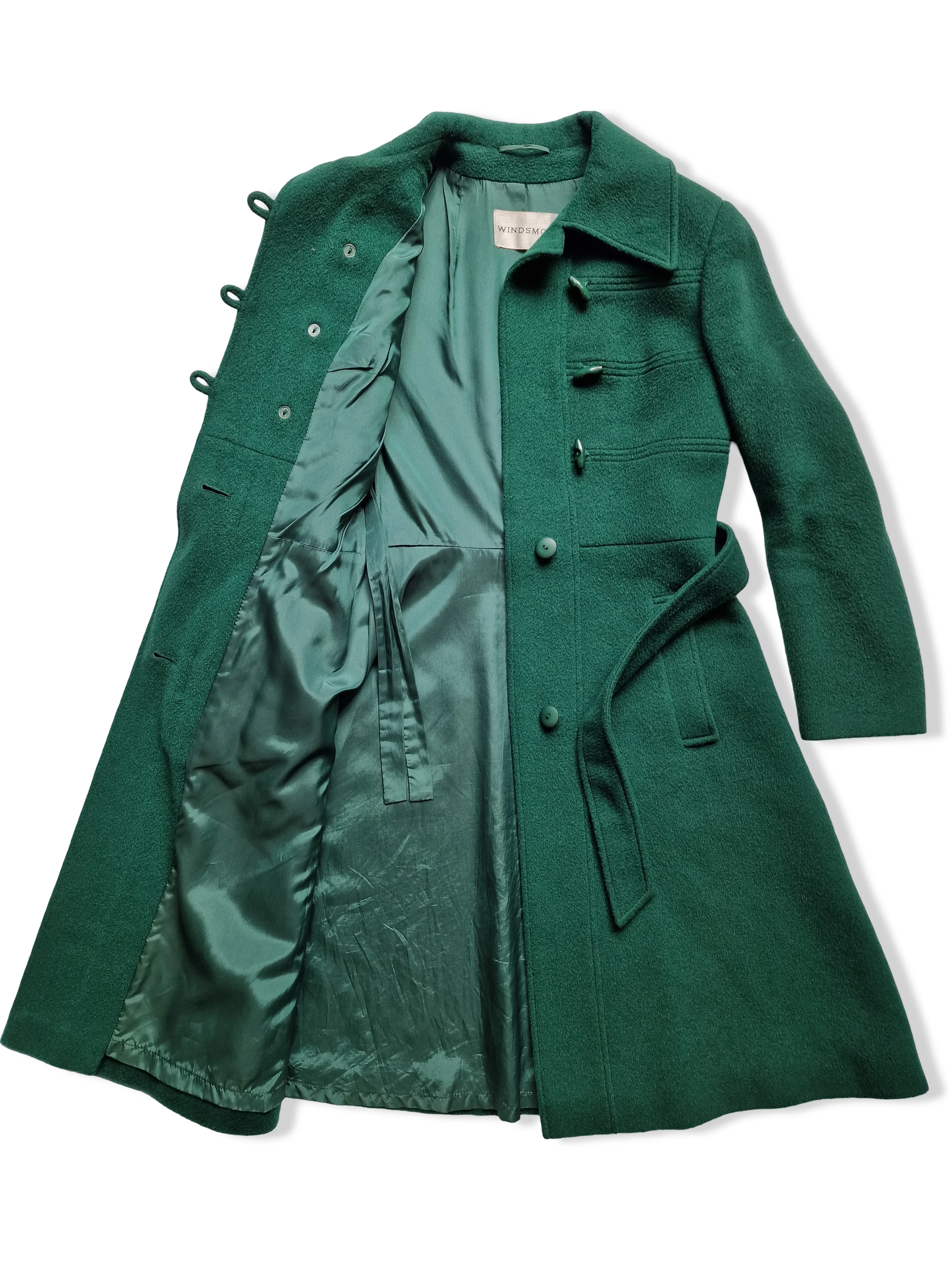 Vintage 70s Turquoise Green Pure Wool Coat - XS - Image 4
