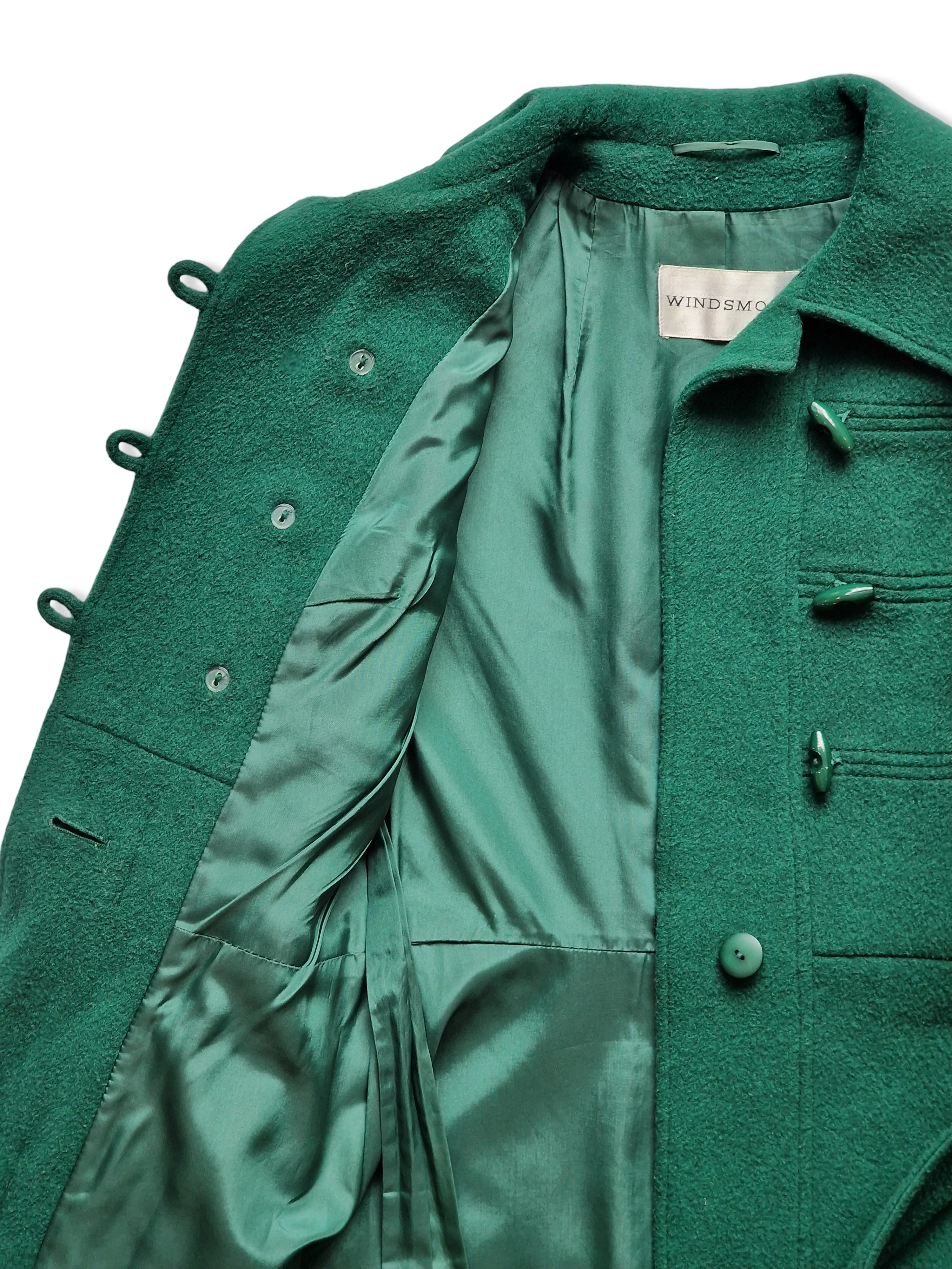 Vintage 70s Turquoise Green Pure Wool Coat - XS - Image 5