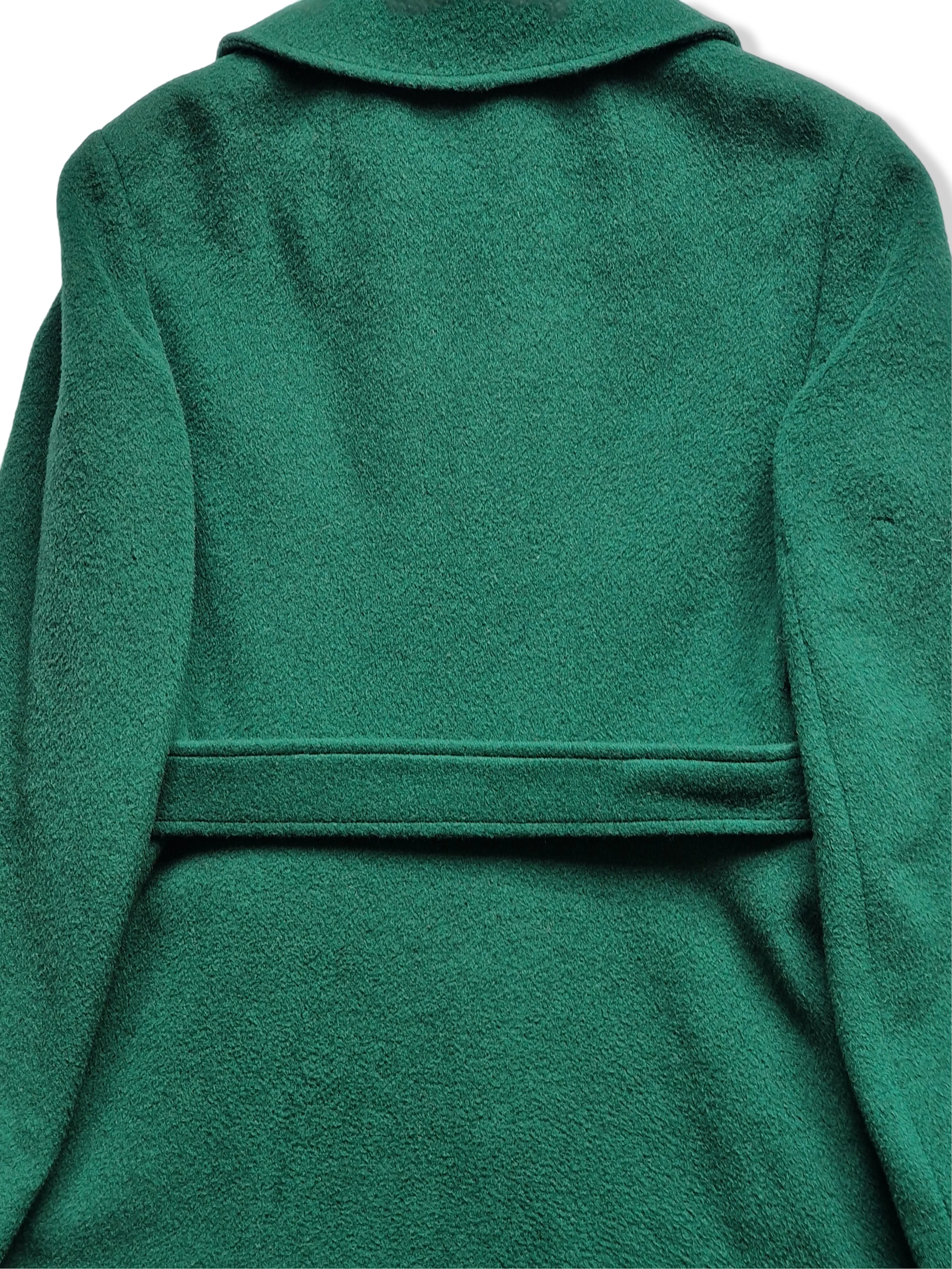 Vintage 70s Turquoise Green Pure Wool Coat - XS - Image 7