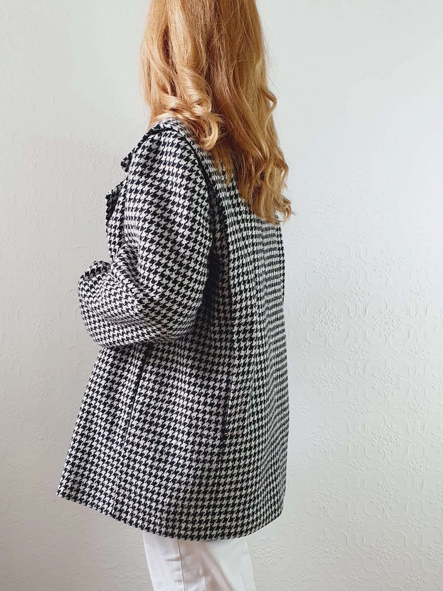 Vintage 80s Black & White Houndstooth Blazer - M - Image 4