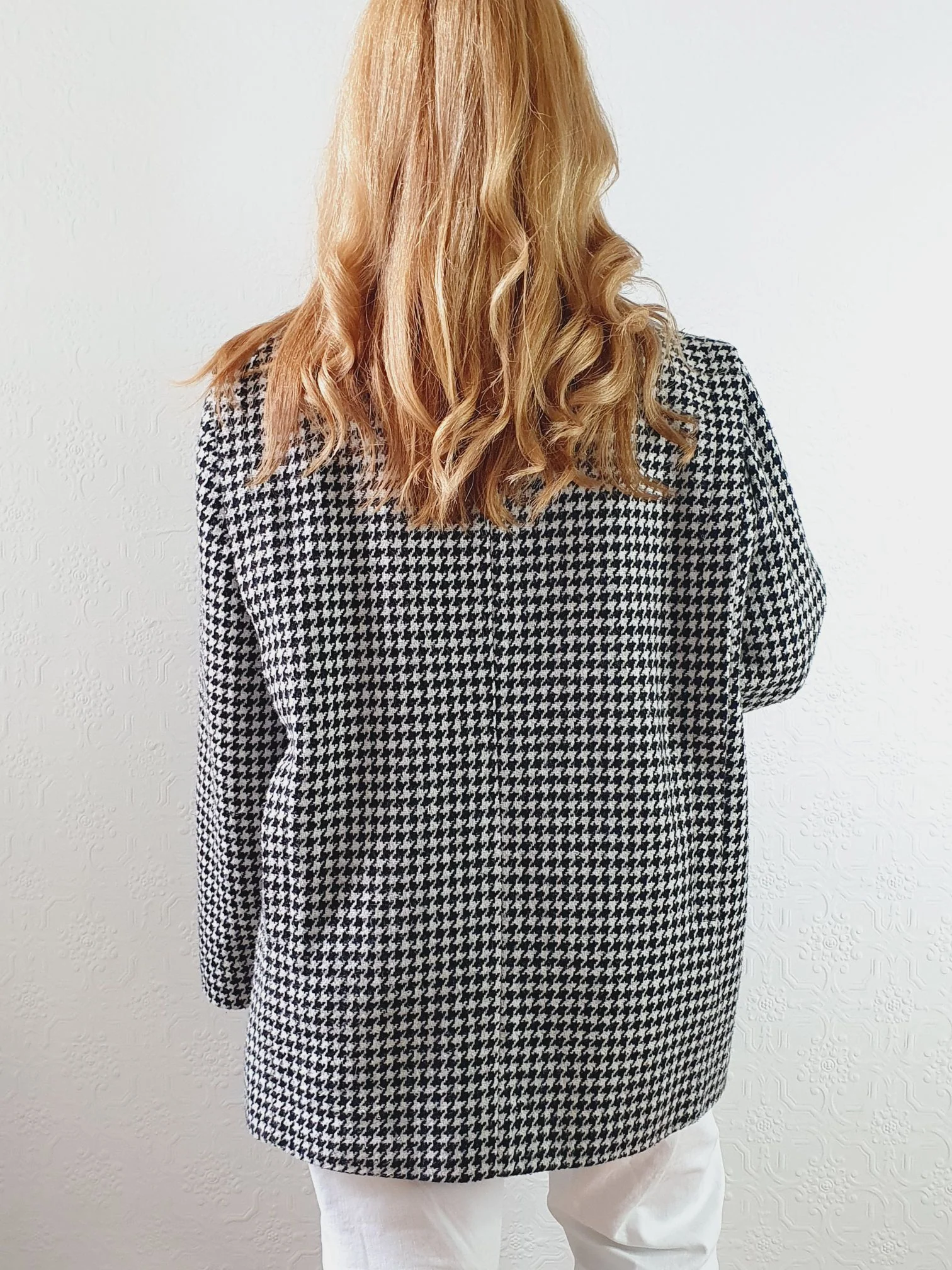 Vintage 80s Black & White Houndstooth Blazer - M - Image 5
