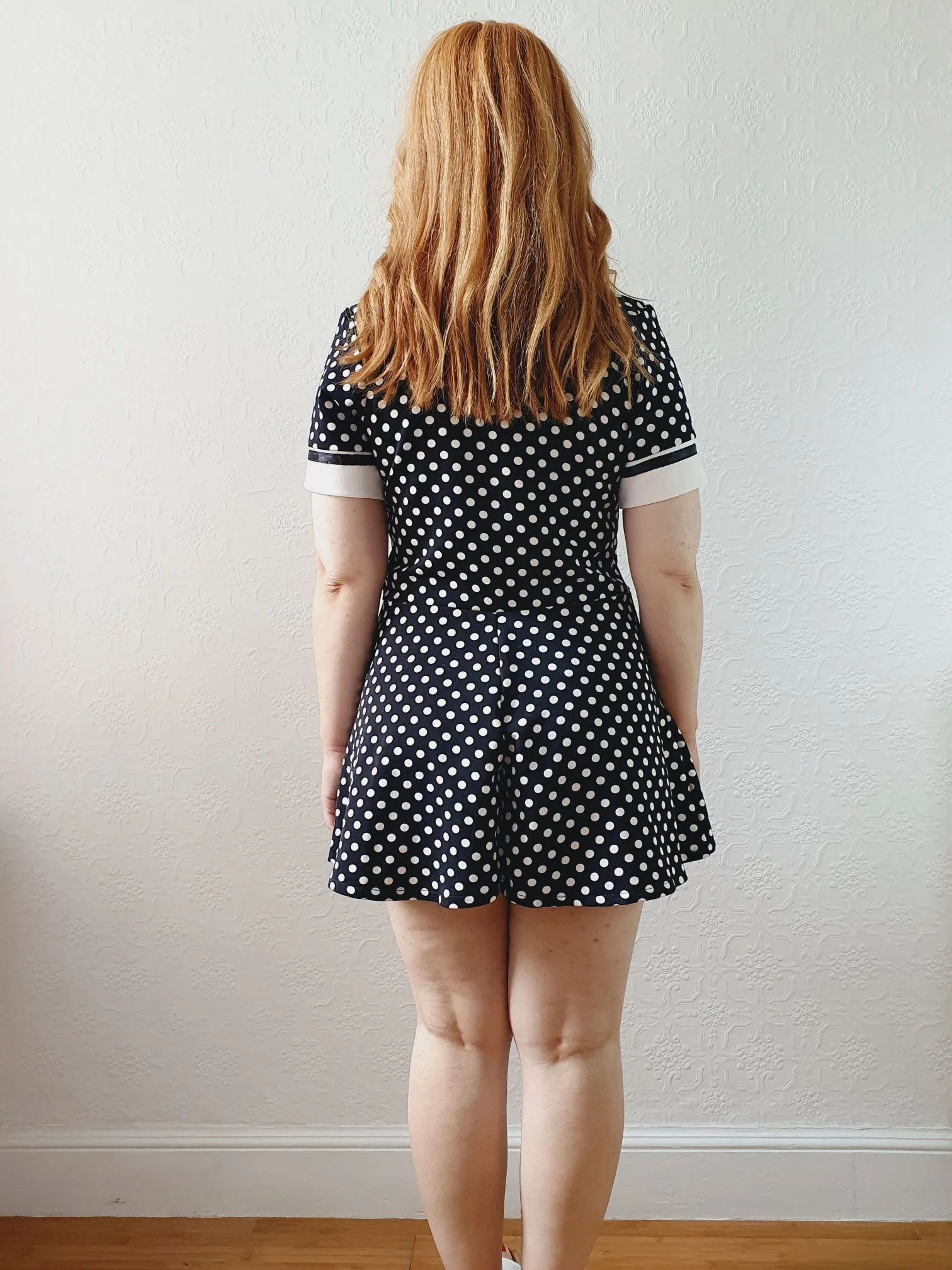 Vintage 80s Black & White Polka Dot Short Sleeve Playsuit - S - Image 7