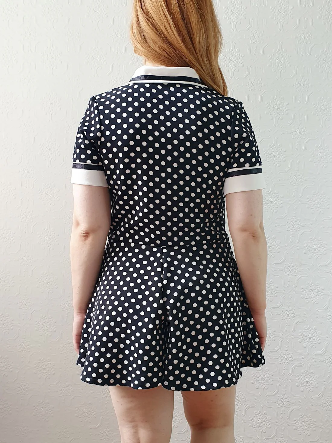 Vintage 80s Black & White Polka Dot Short Sleeve Playsuit - S - Image 8