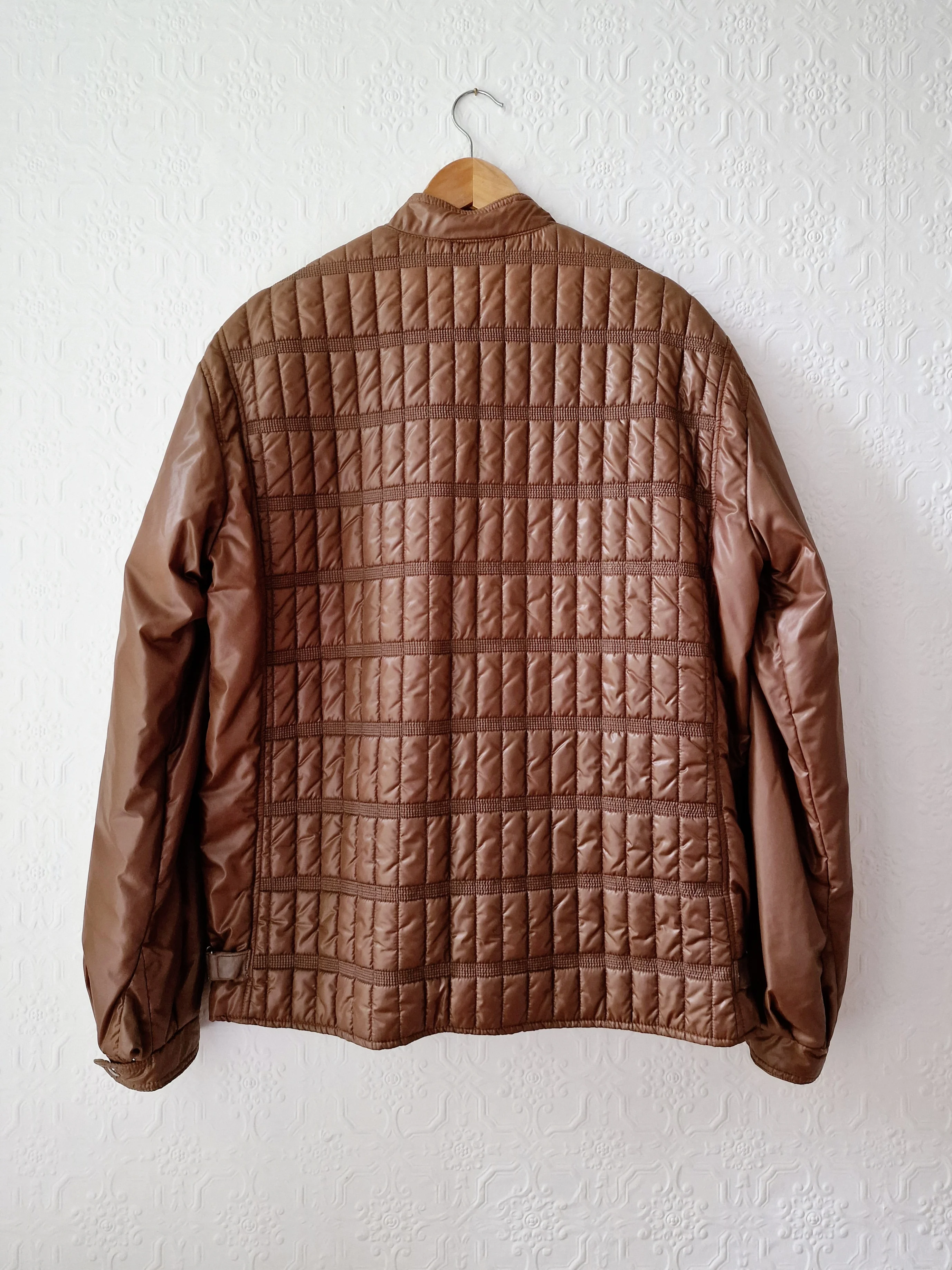 Vintage 80s Brown Lightweight Puffer Short Jacket with Optional Hood - M - Image 8