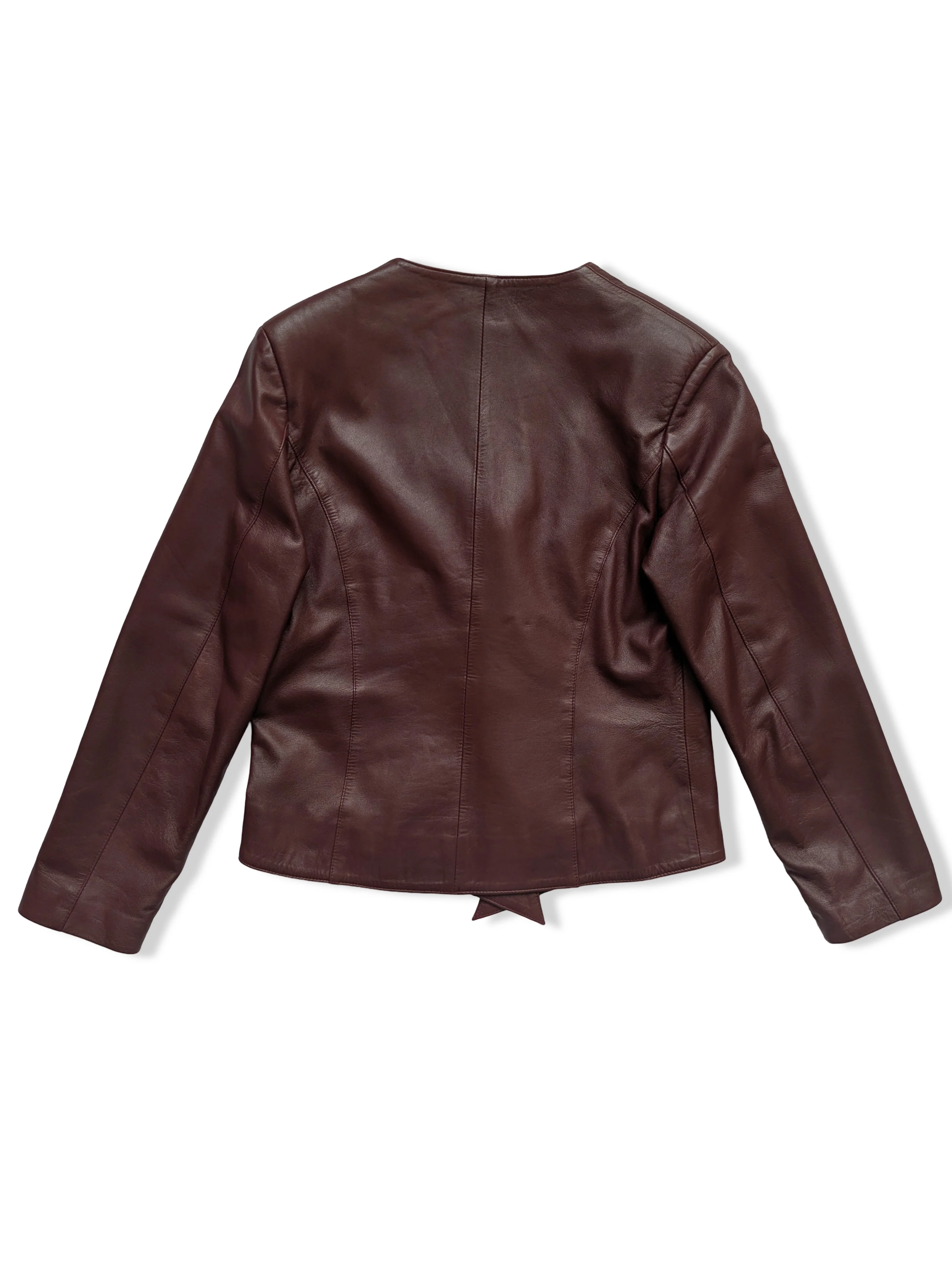 Vintage 80s Burgundy Leather Jacket - S/M - Image 4
