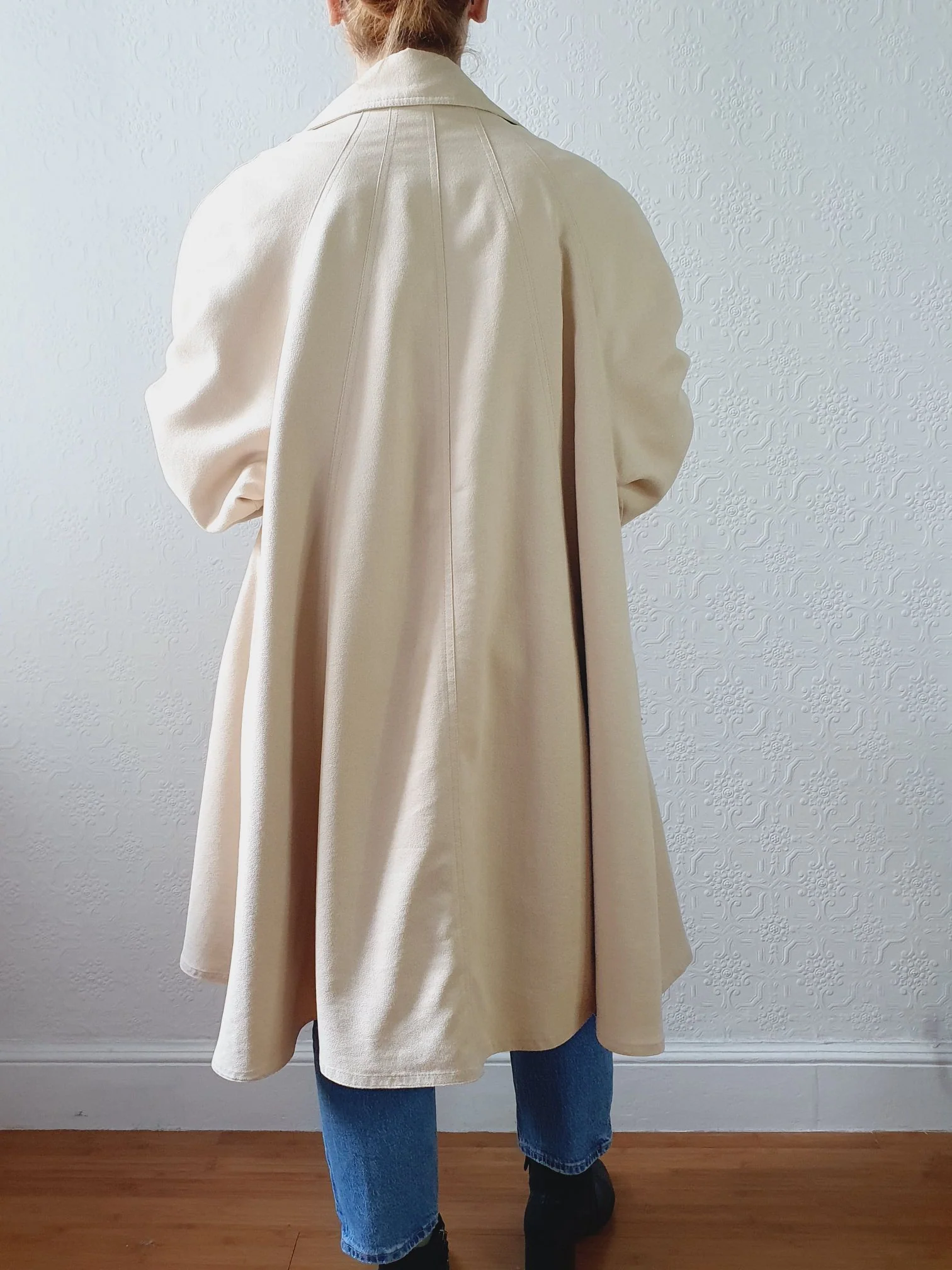Vintage 80s Cream Single Breasted Lightweight Trench Coat - L/XL - Image 10