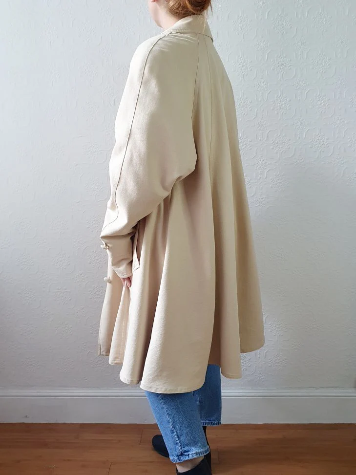 Vintage 80s Cream Single Breasted Lightweight Trench Coat - L/XL - Image 11