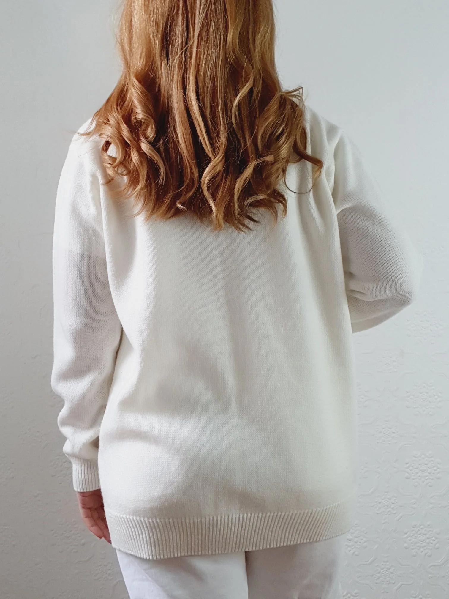 Vintage 80s Cream V-Neck Cardigan - M - Image 4