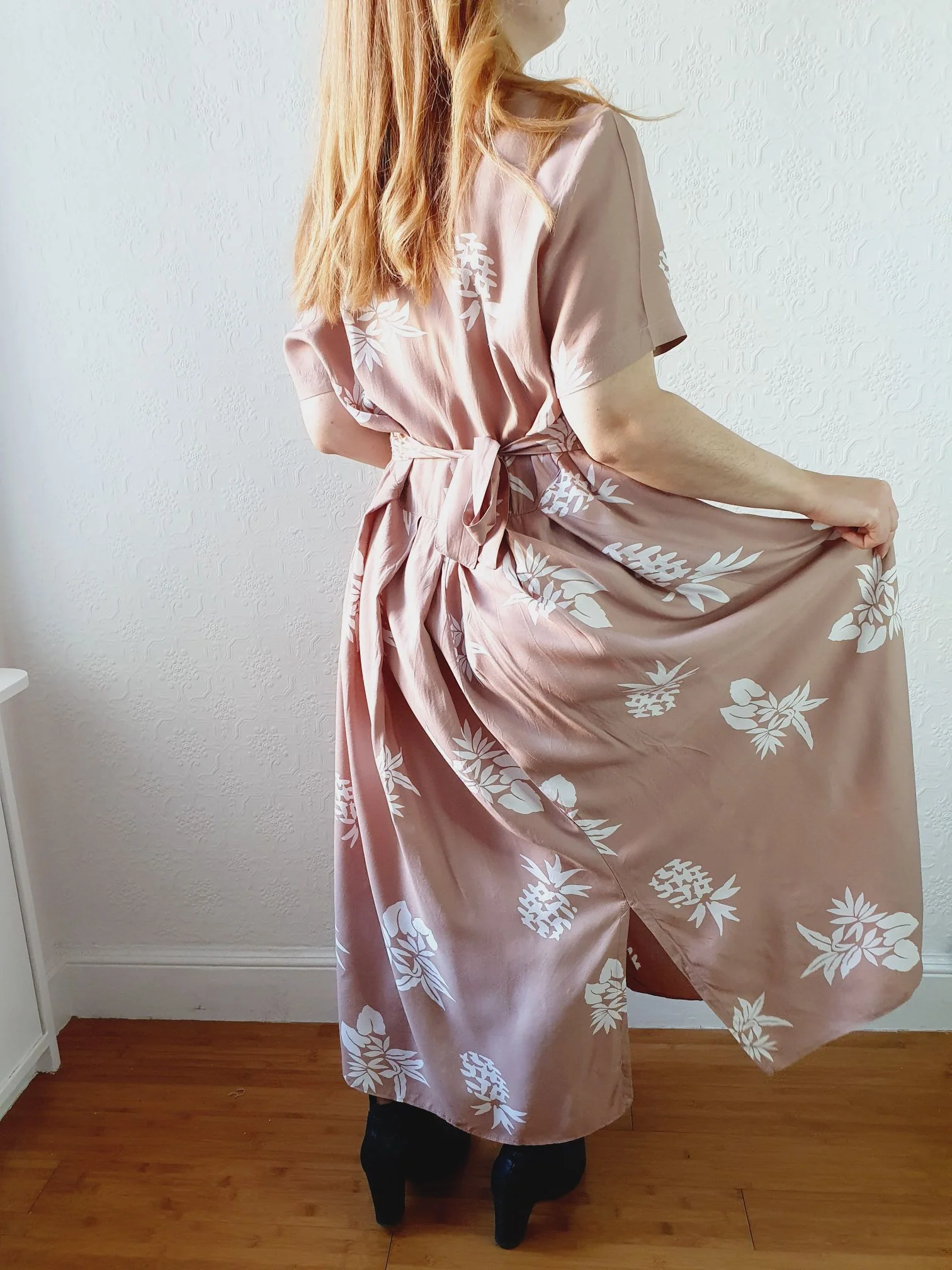 Vintage 80s Dusty Pink Dress - L - Image 10