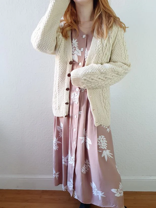 Vintage 80s Dusty Pink Dress - L - Image 15