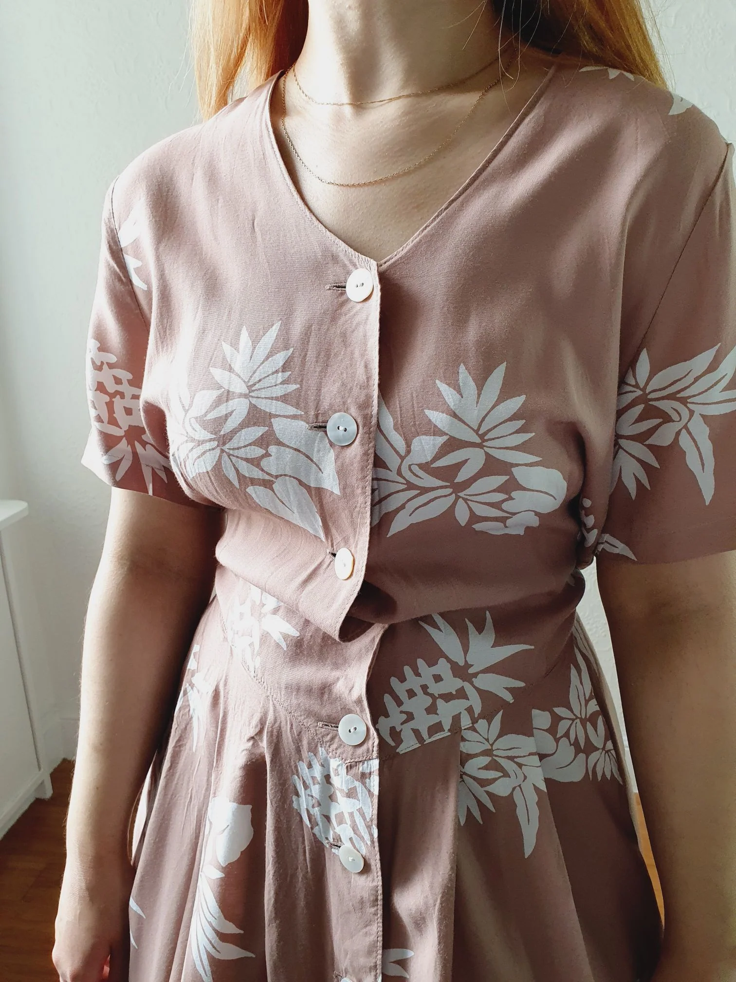 Vintage 80s Dusty Pink Dress - L - Image 4