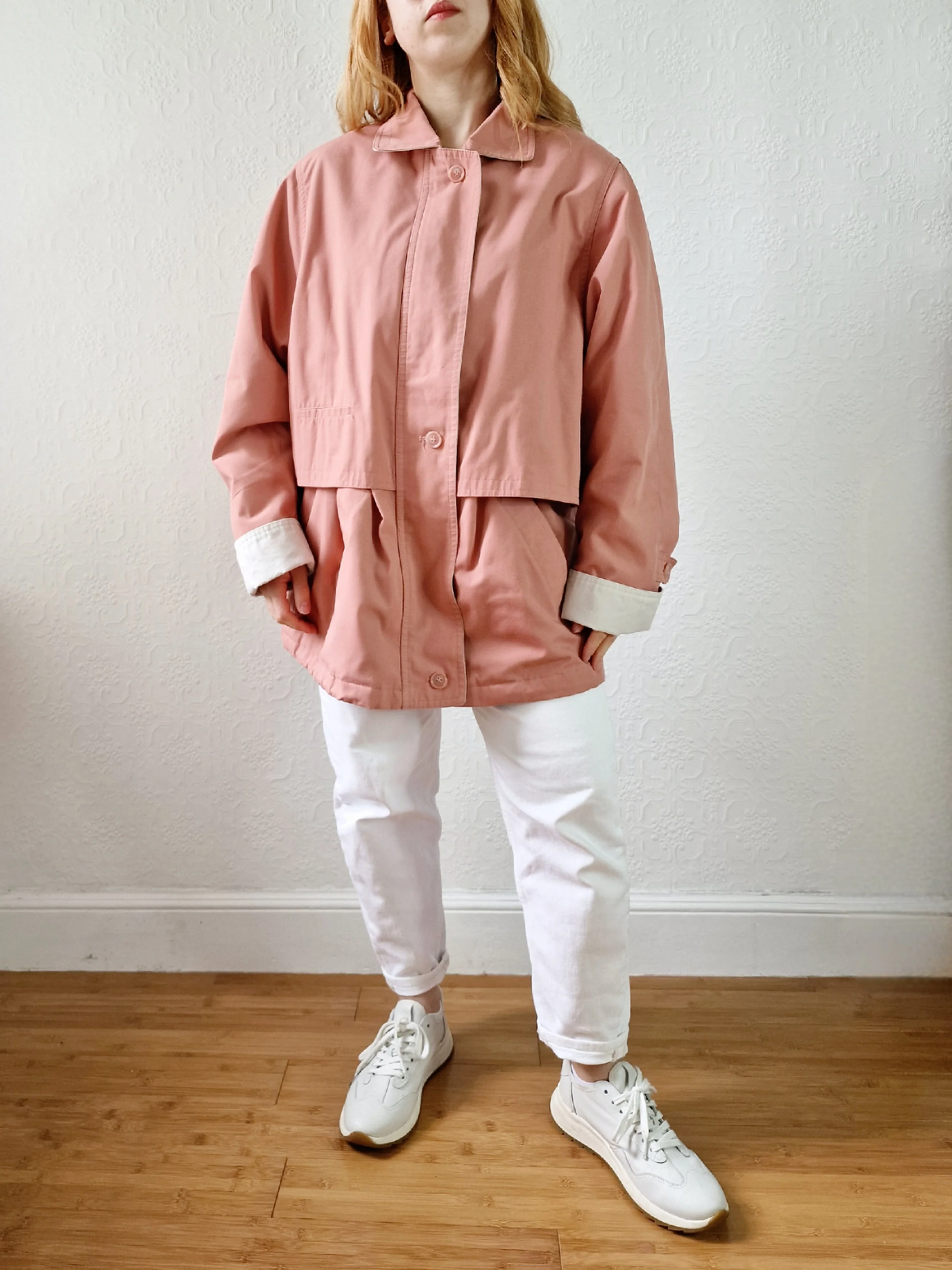Vintage 80s Dusty Pink Lightweight Parka Style Jacket - M - Image 5