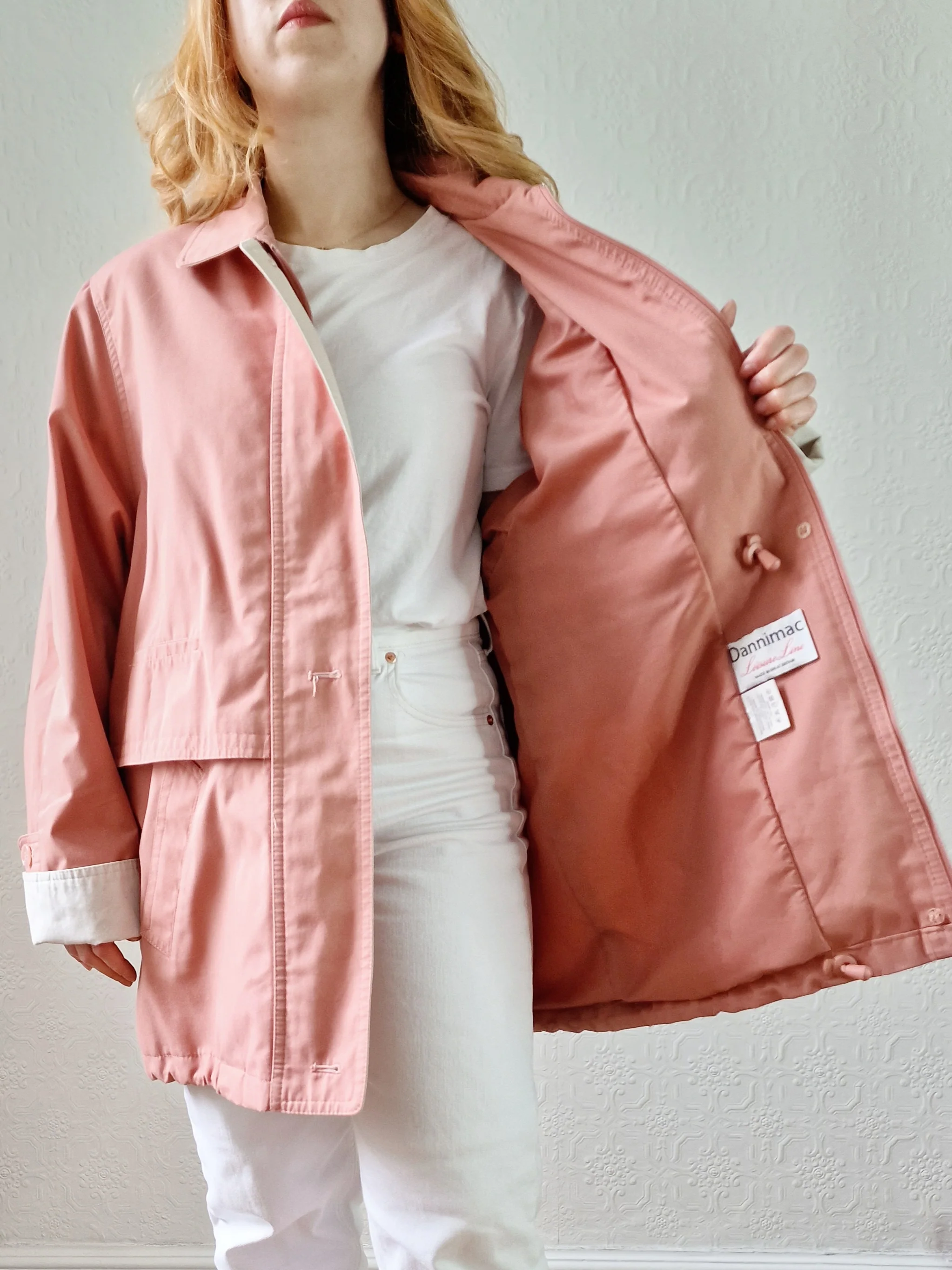 Vintage 80s Dusty Pink Lightweight Parka Style Jacket - M - Image 7