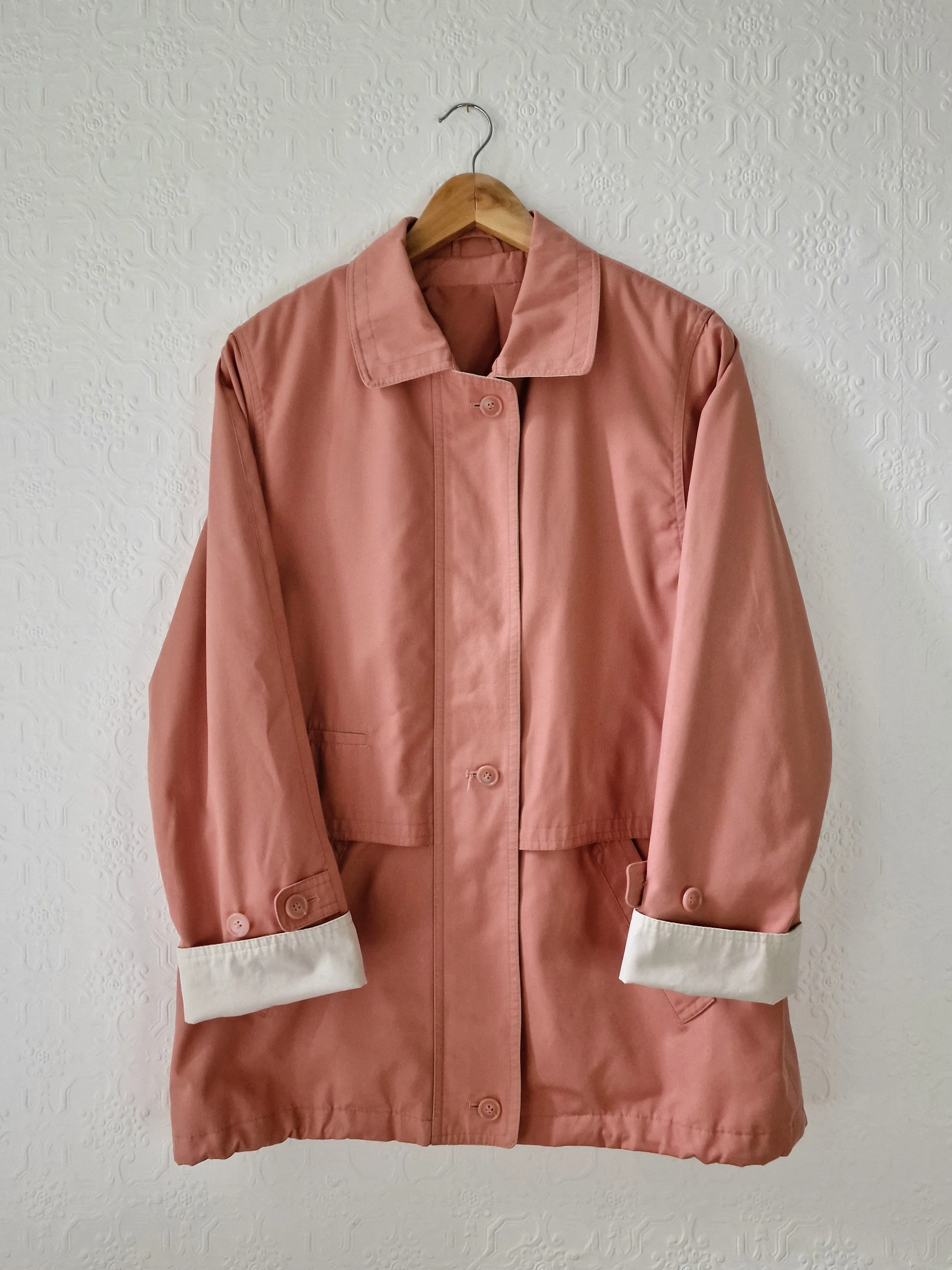 Vintage 80s Dusty Pink Lightweight Parka Style Jacket - M - Image 9