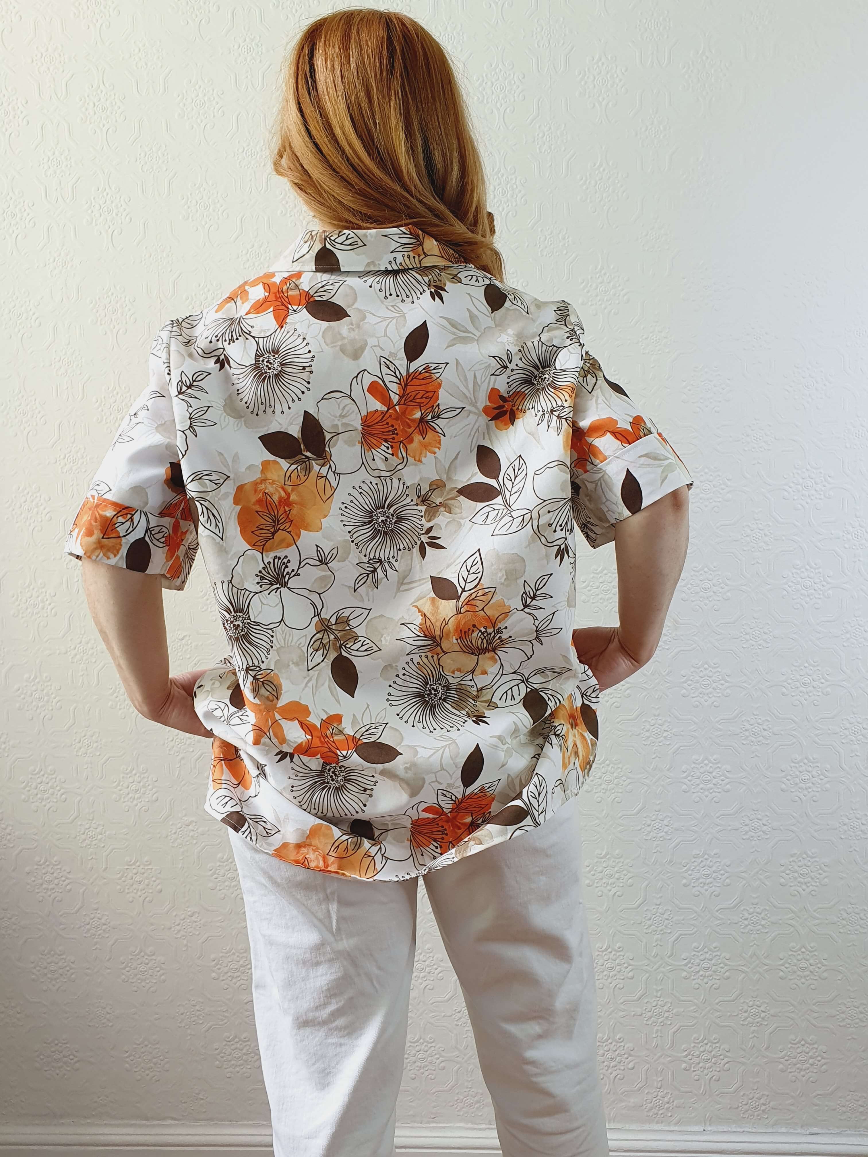 Vintage 80s Floral Short Sleeve Blouse - XL/XXL - Image 6