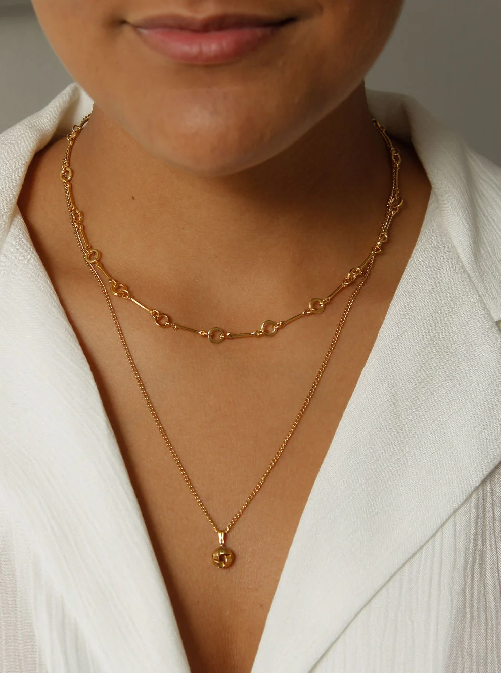 Vintage 80s Gold Plated Bar Link Chain Necklace - Image 5