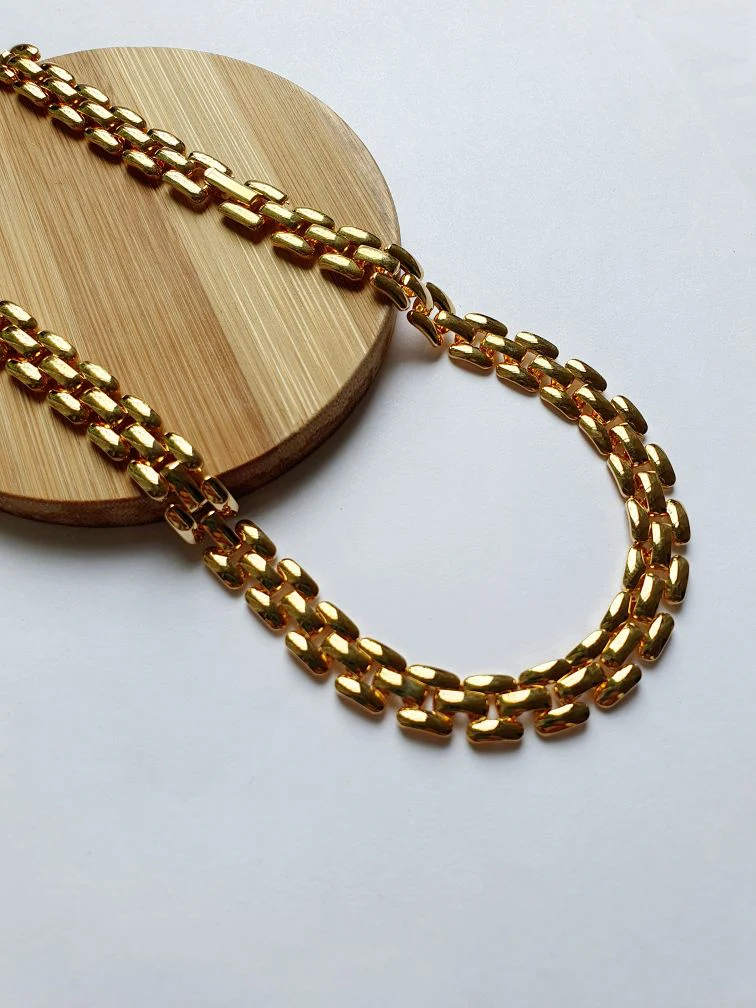 Vintage 80s Gold Plated Panther Chain Necklace - Image 2