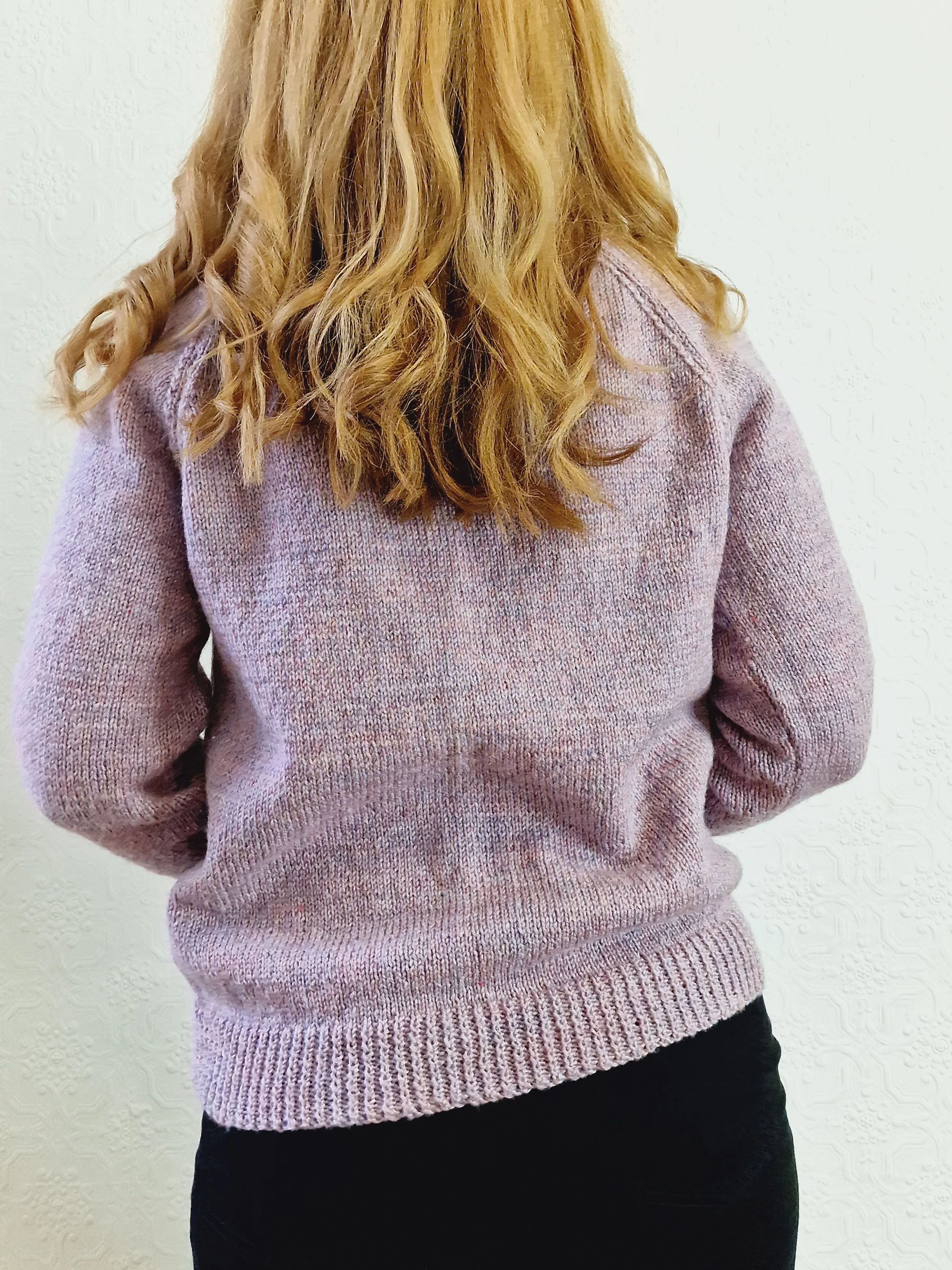 Vintage 80s Lavender Purple V-Neck Handknitted Jumper - S/M - Image 6