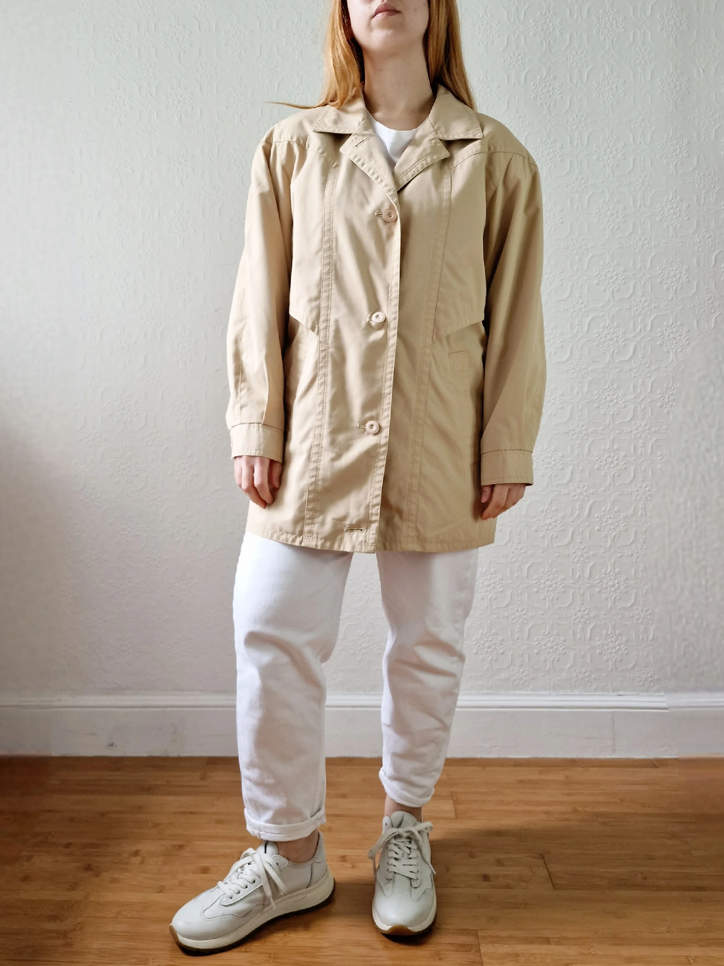 Vintage 80s Light Beige Lightweight Jacket - M - Image 3