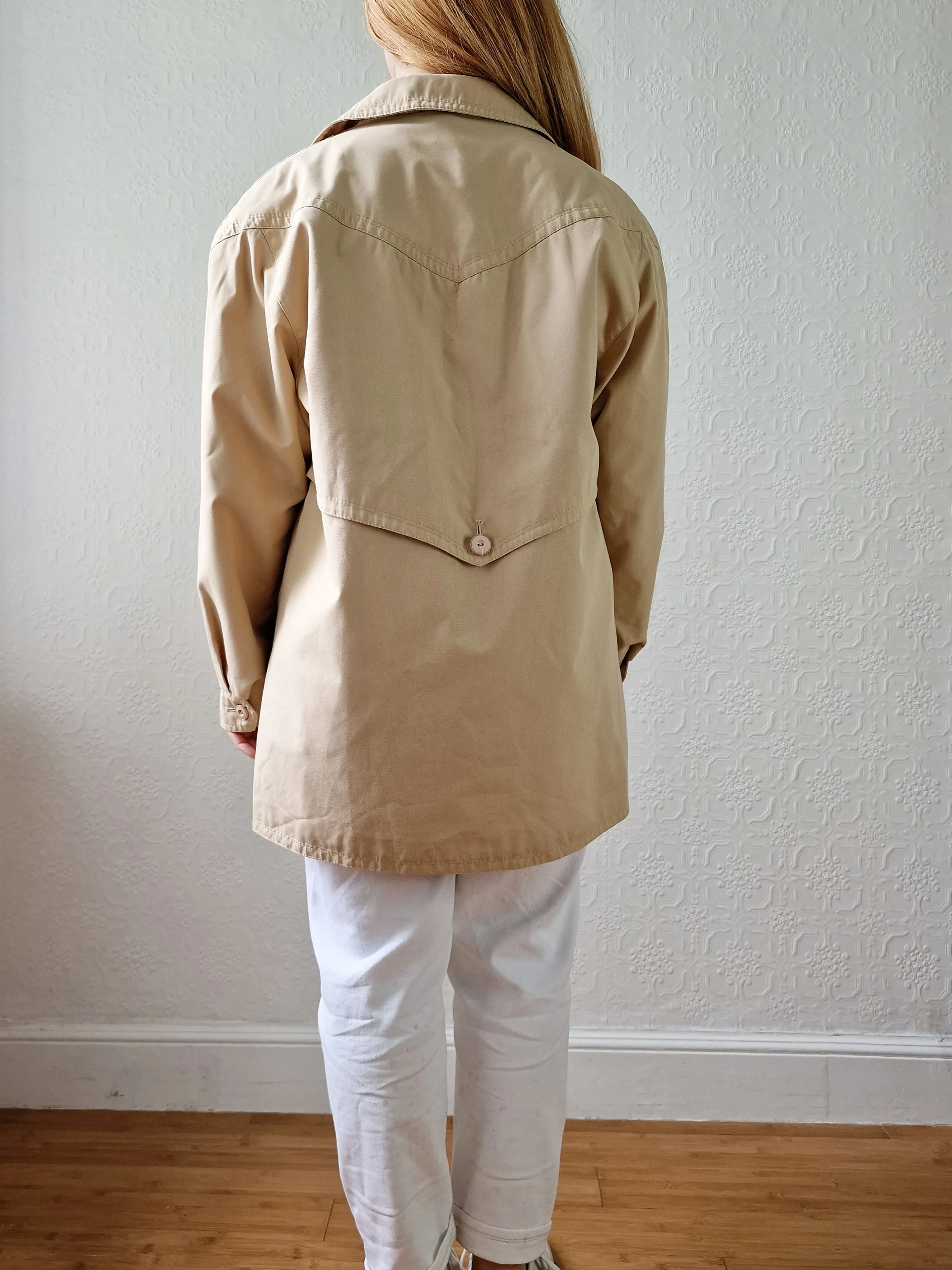 Vintage 80s Light Beige Lightweight Jacket - M - Image 5
