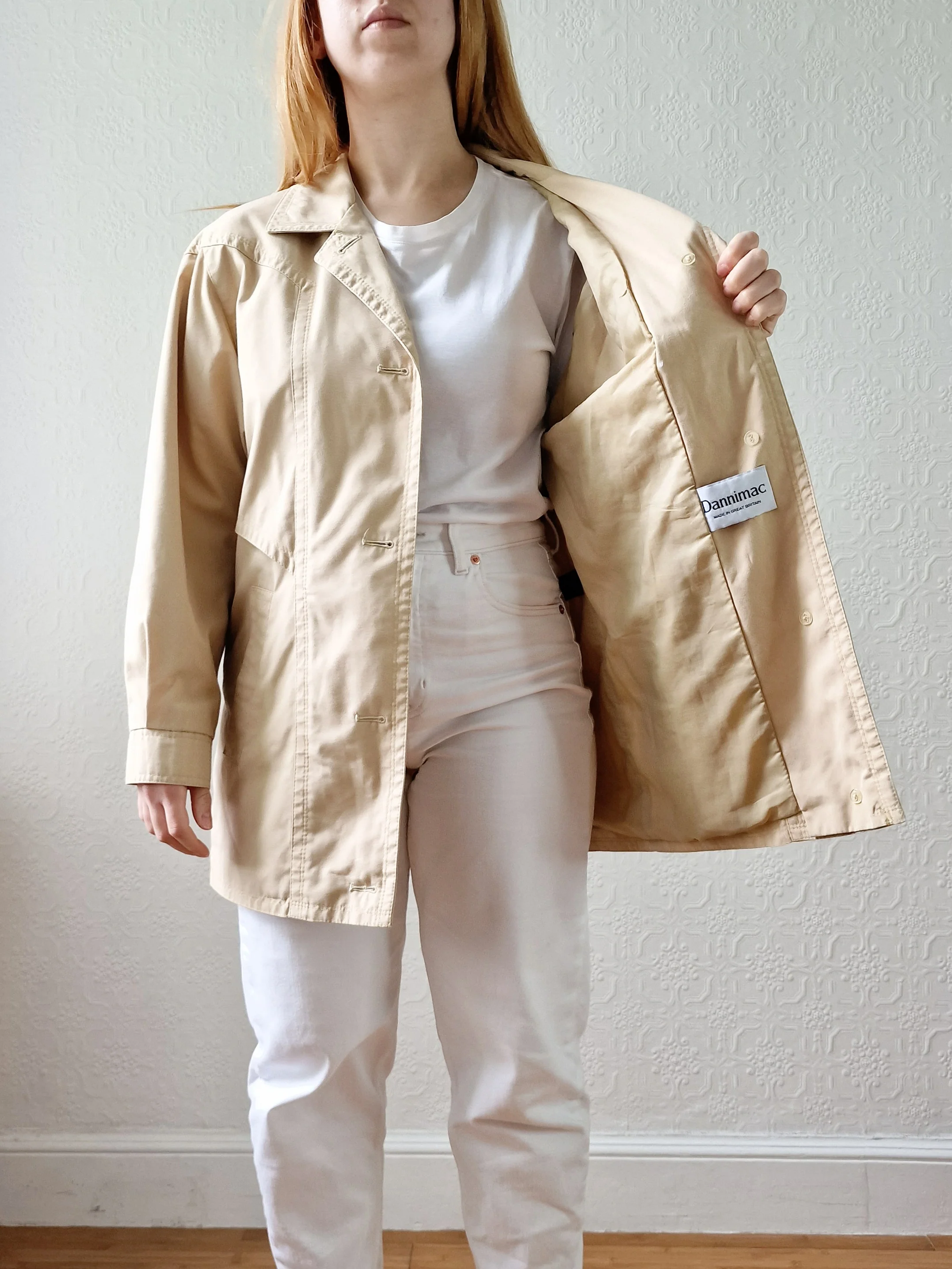 Vintage 80s Light Beige Lightweight Jacket - M - Image 6
