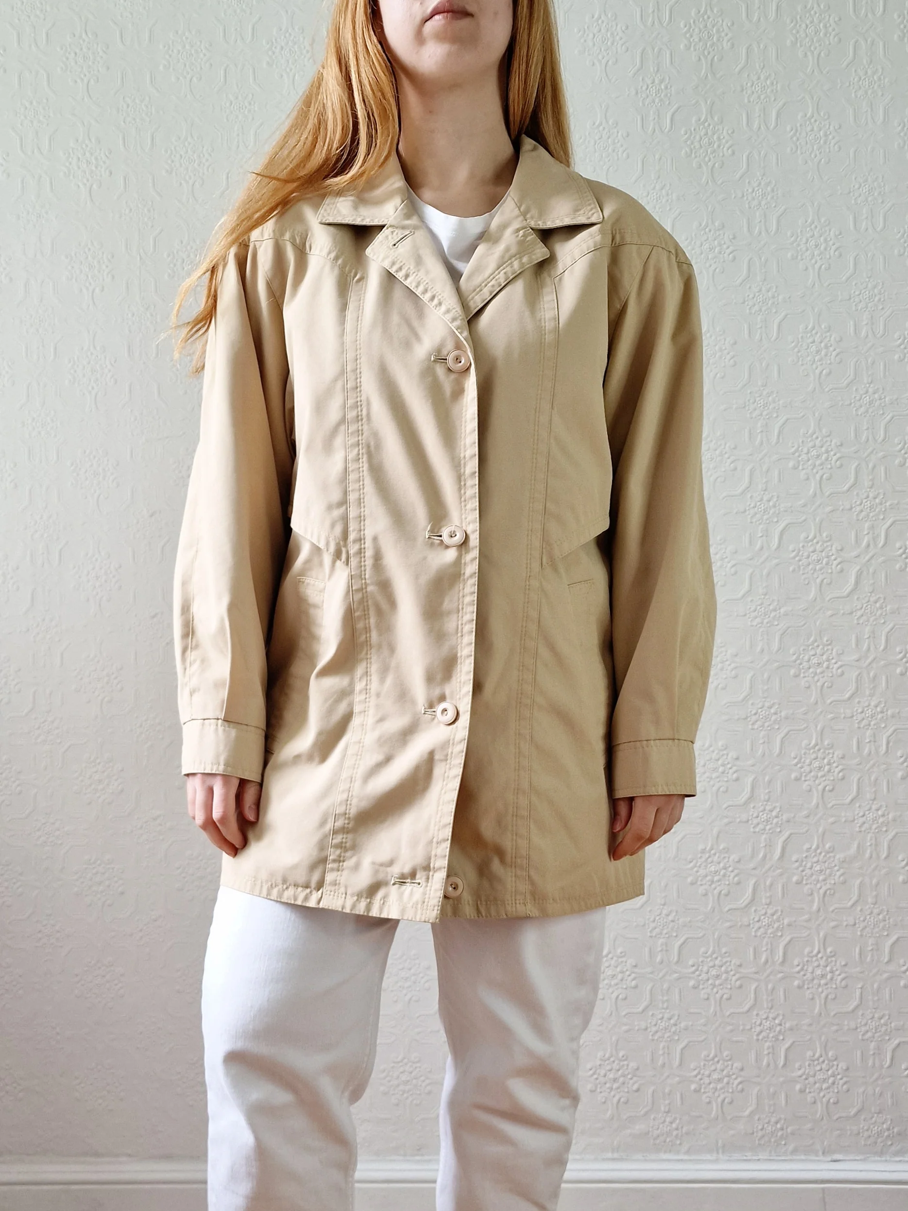 Vintage 80s Light Beige Lightweight Jacket - M - Image 7