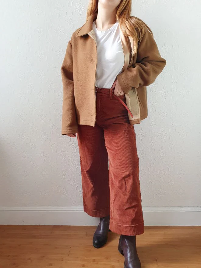 Vintage 80s Light Camel Brown Short Wool & Cashmere Jacket - M - Image 11