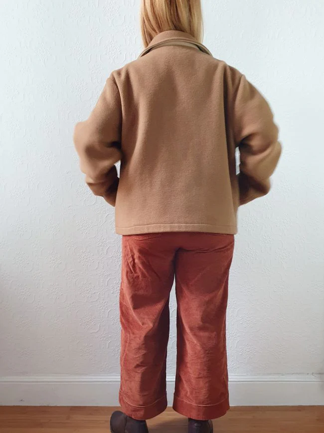 Vintage 80s Light Camel Brown Short Wool & Cashmere Jacket - M - Image 4