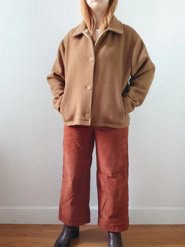 Vintage 80s Light Camel Brown Short Wool & Cashmere Jacket - M - Image 6
