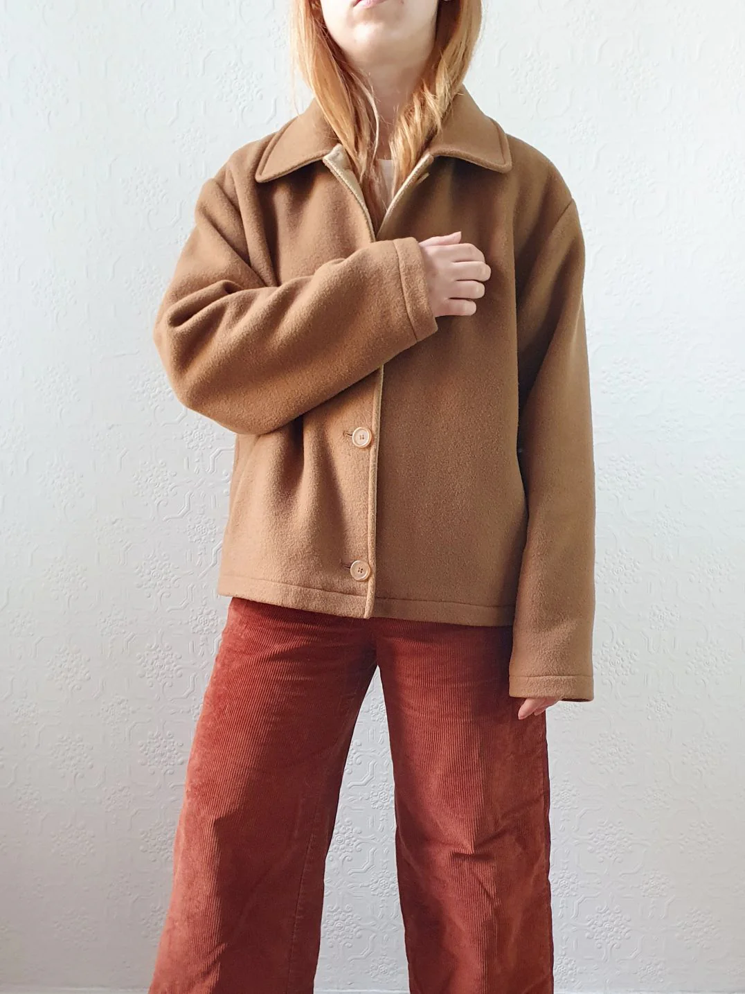Vintage 80s Light Camel Brown Short Wool & Cashmere Jacket - M - Image 7