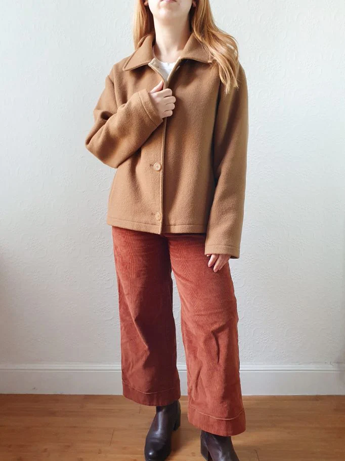 Vintage 80s Light Camel Brown Short Wool & Cashmere Jacket - M - Image 8