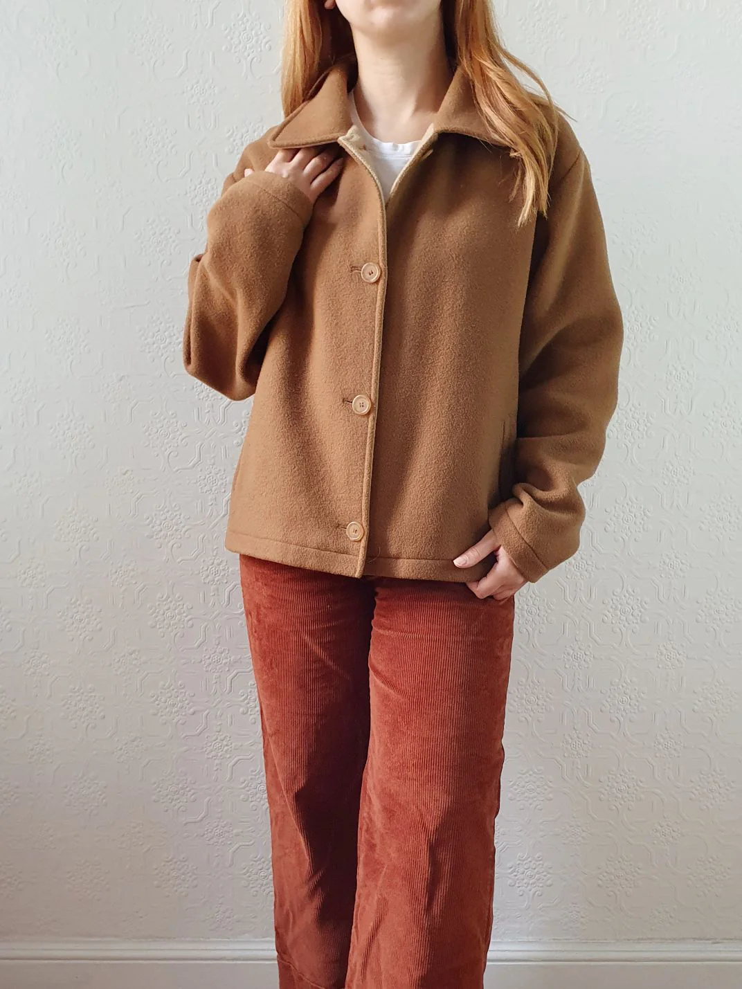 Vintage 80s Light Camel Brown Short Wool & Cashmere Jacket - M - Image 9