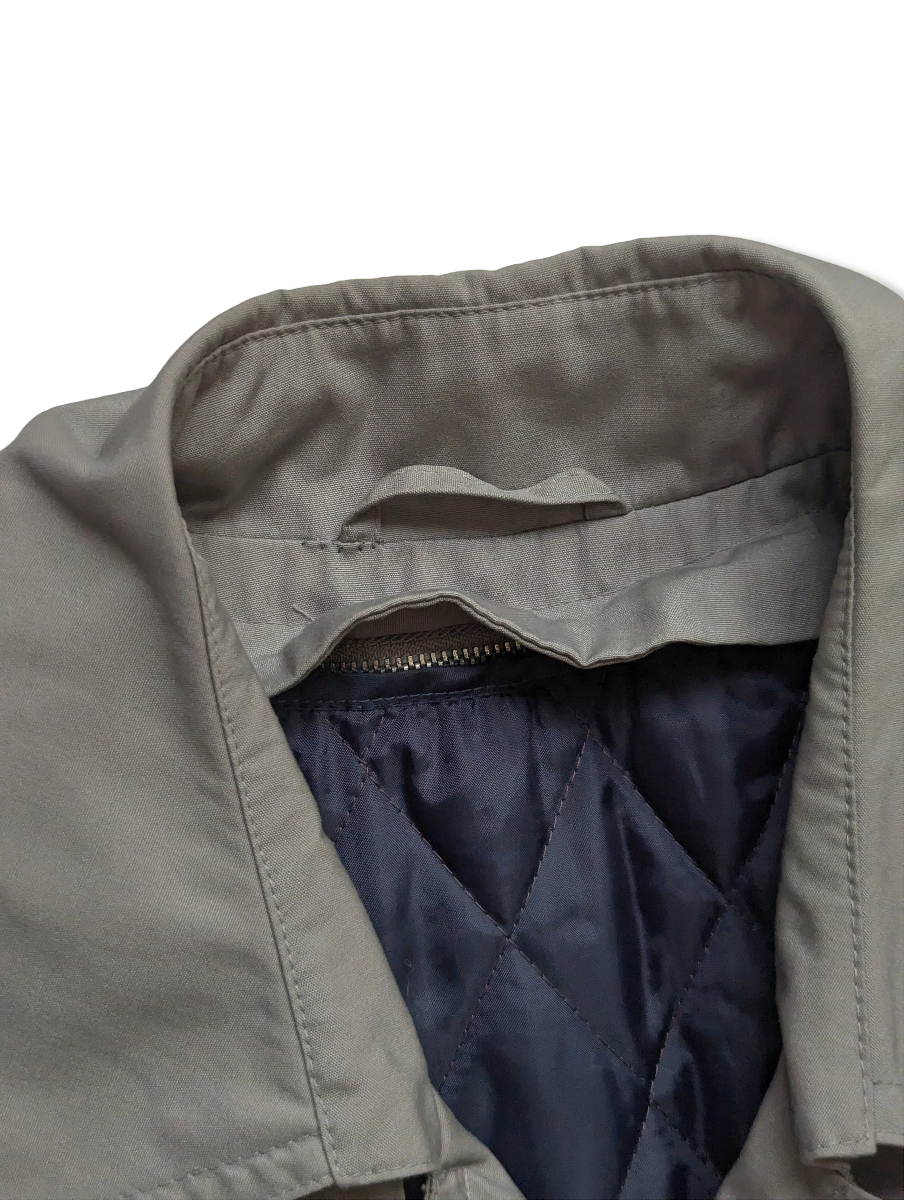 Vintage 80s Light Grey Trench Coat With Removable Lining- L/XL - Image 5
