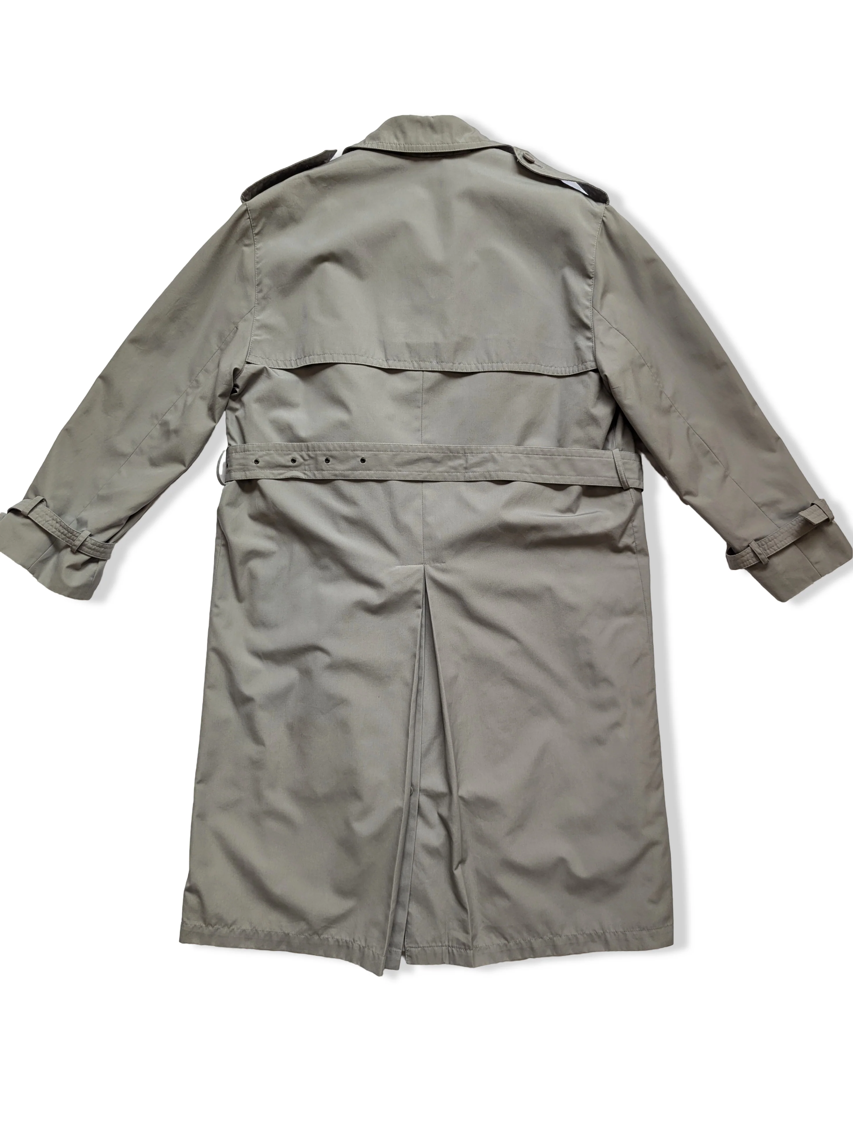 Vintage 80s Light Grey Trench Coat With Removable Lining- L/XL - Image 6