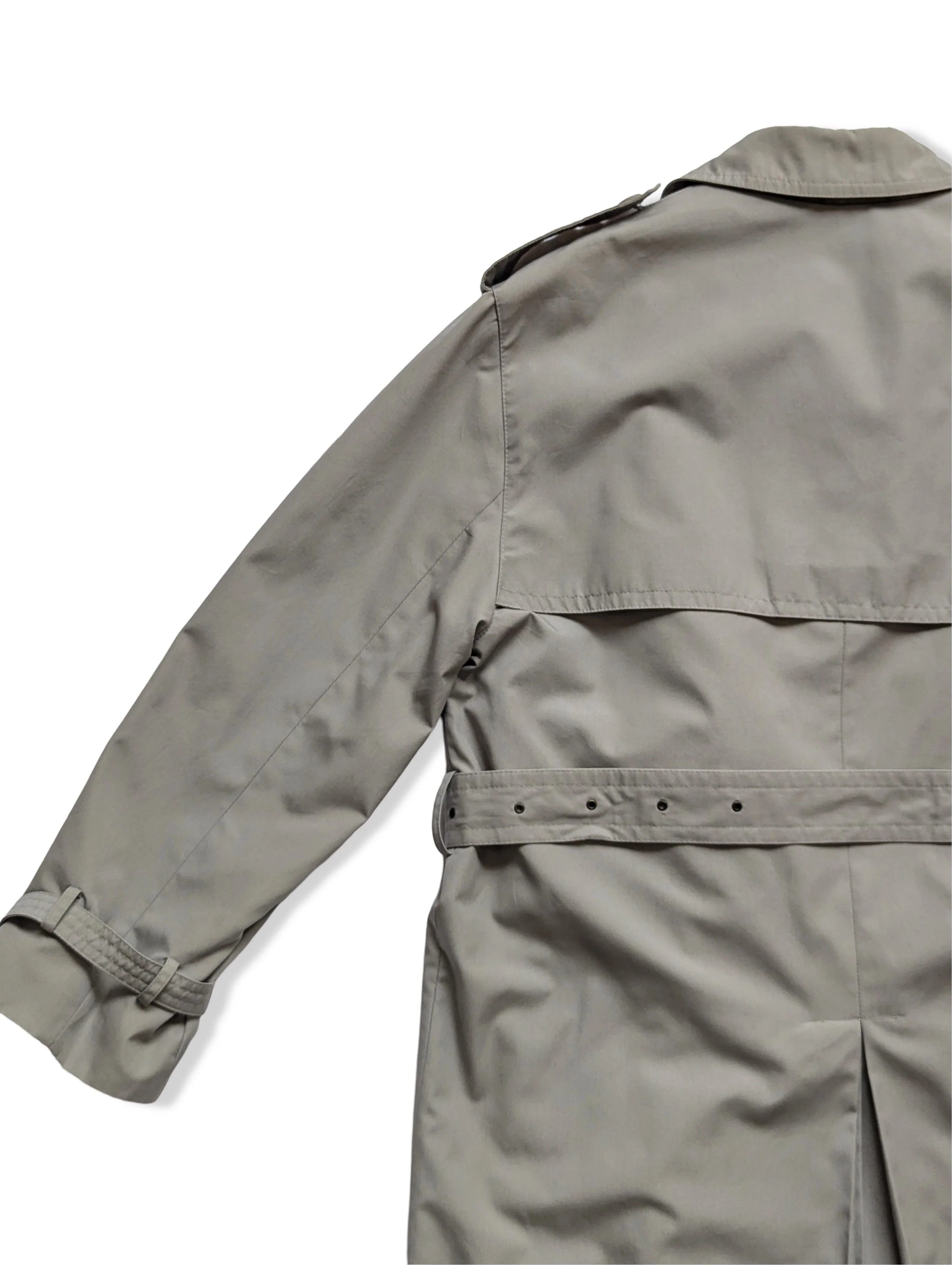 Vintage 80s Light Grey Trench Coat With Removable Lining- L/XL - Image 7