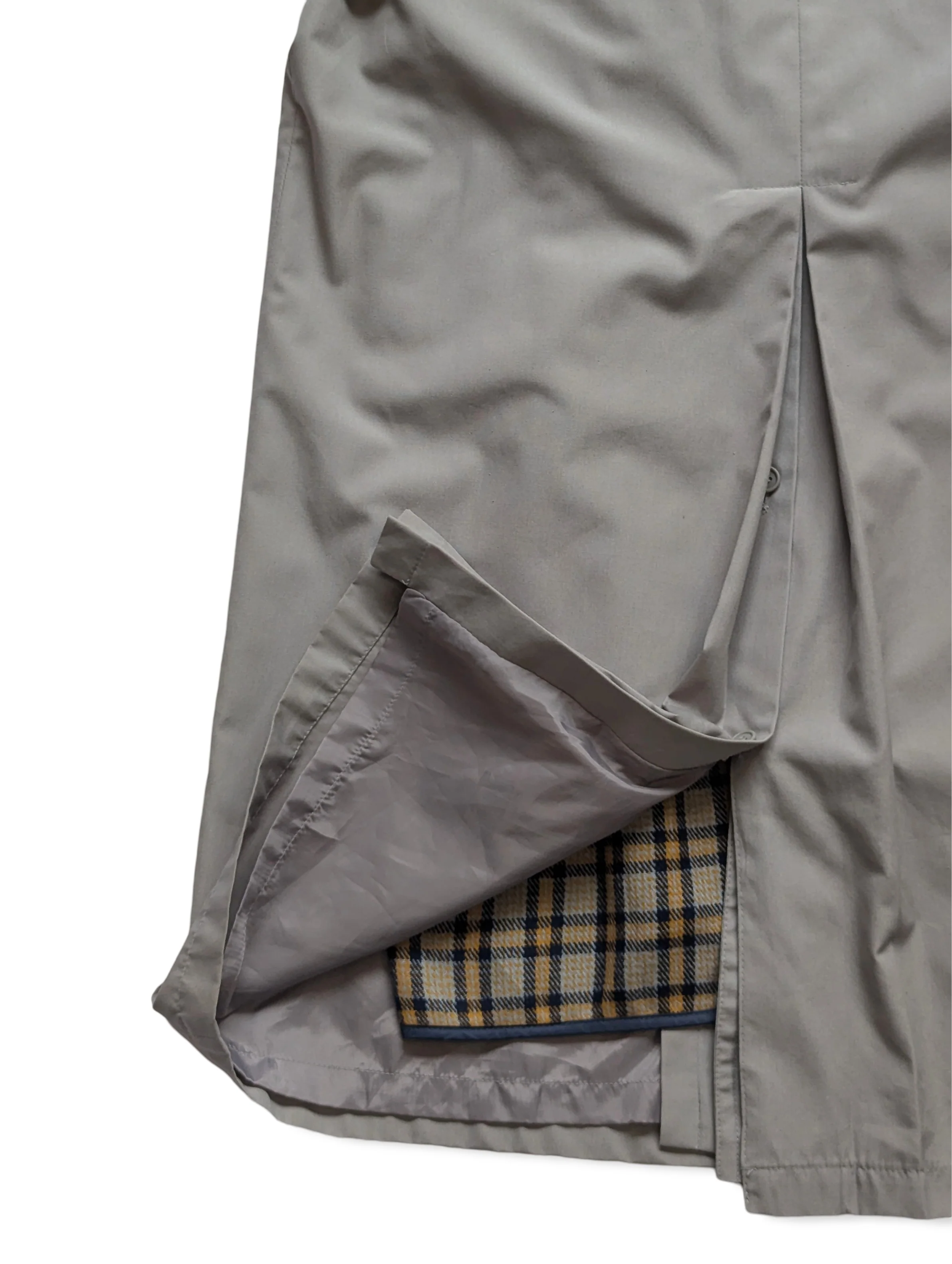 Vintage 80s Light Grey Trench Coat With Removable Lining- L/XL - Image 8