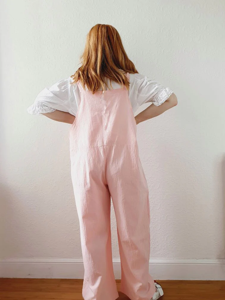 Vintage 80s Pink Cotton Dungarees - XL - Image 12